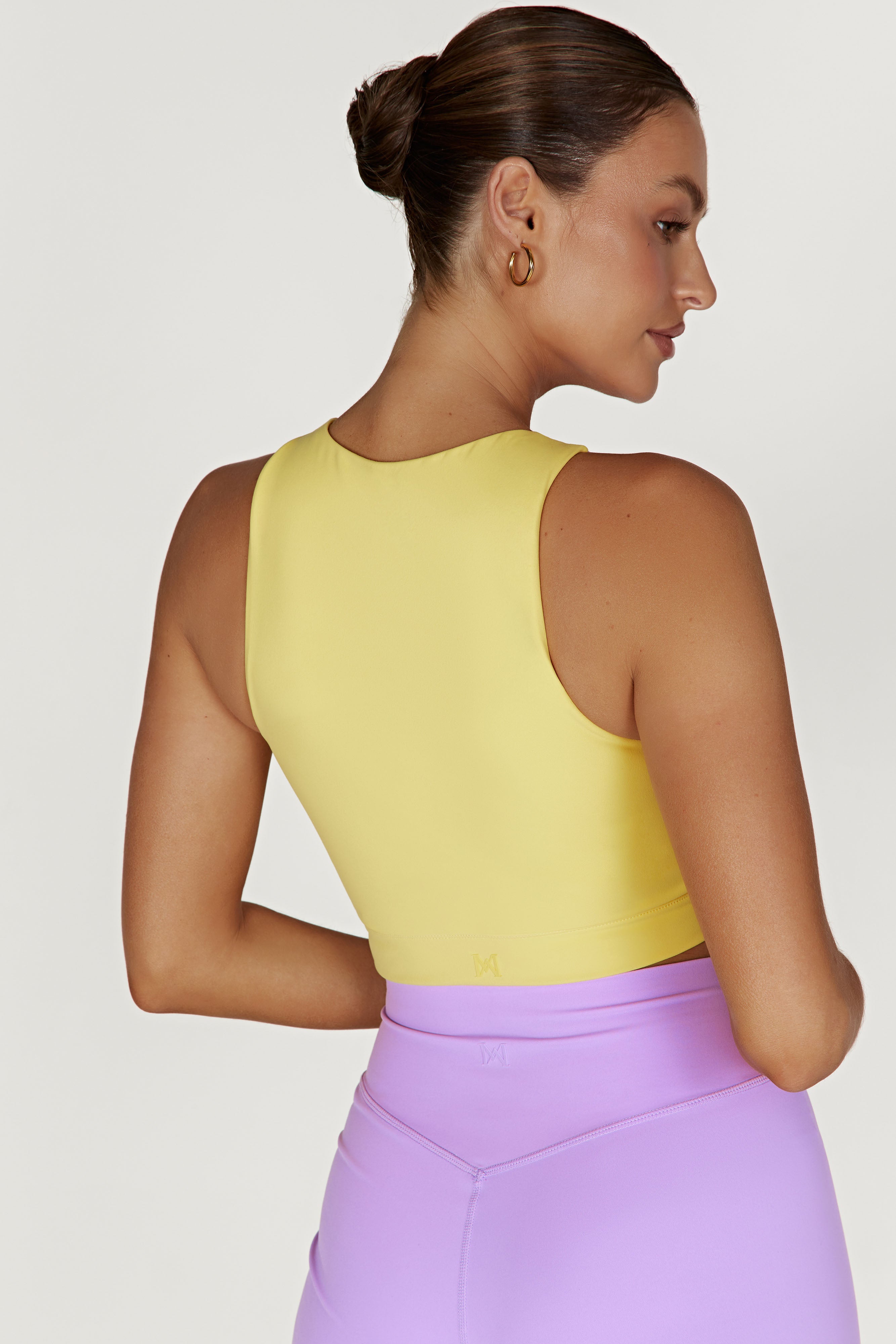 Levauro  Lori İki Tonlu Racer Crop Top - Lila/Sarı
