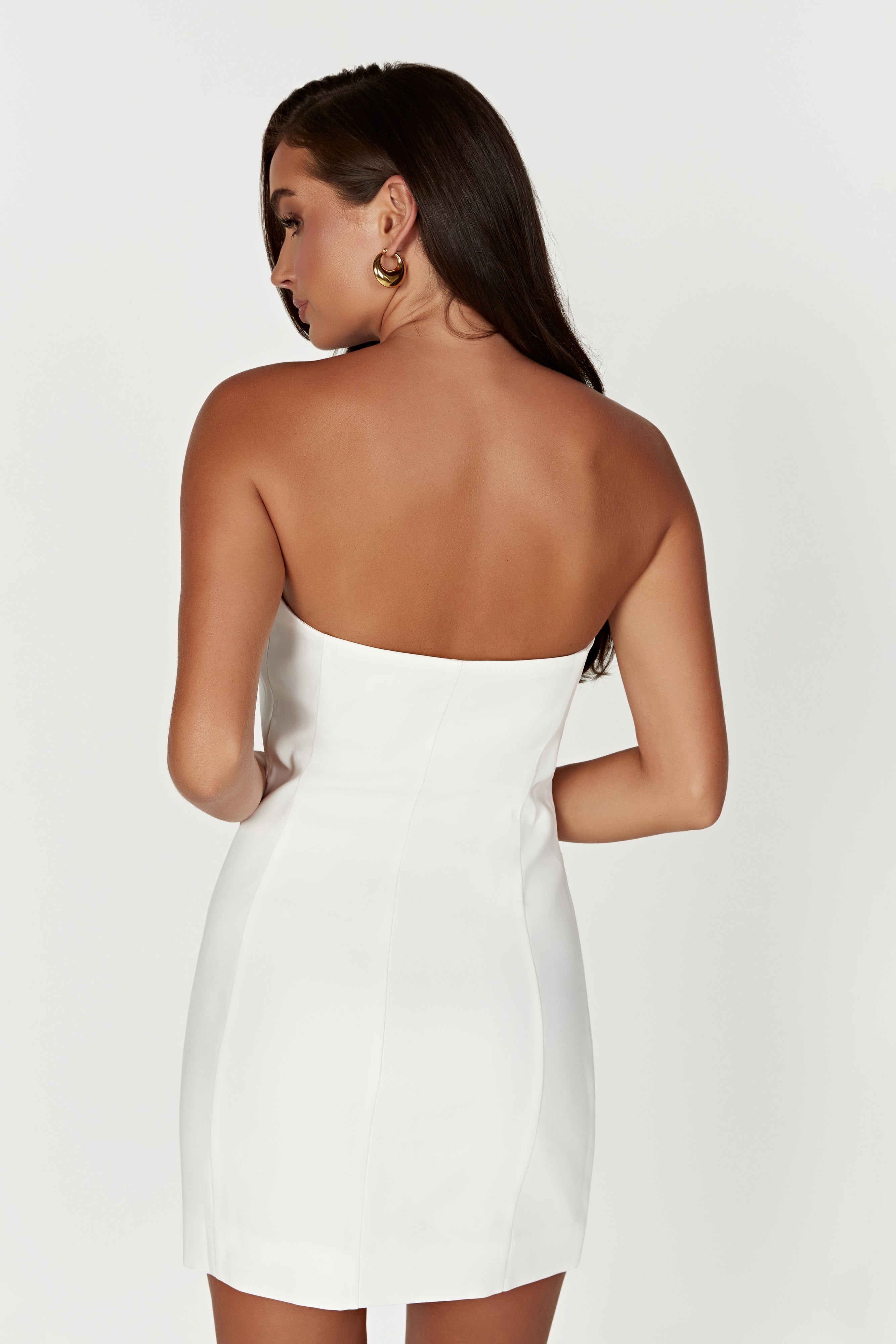 Levauro  Brooks Rose Mini Elbise - Beyaz