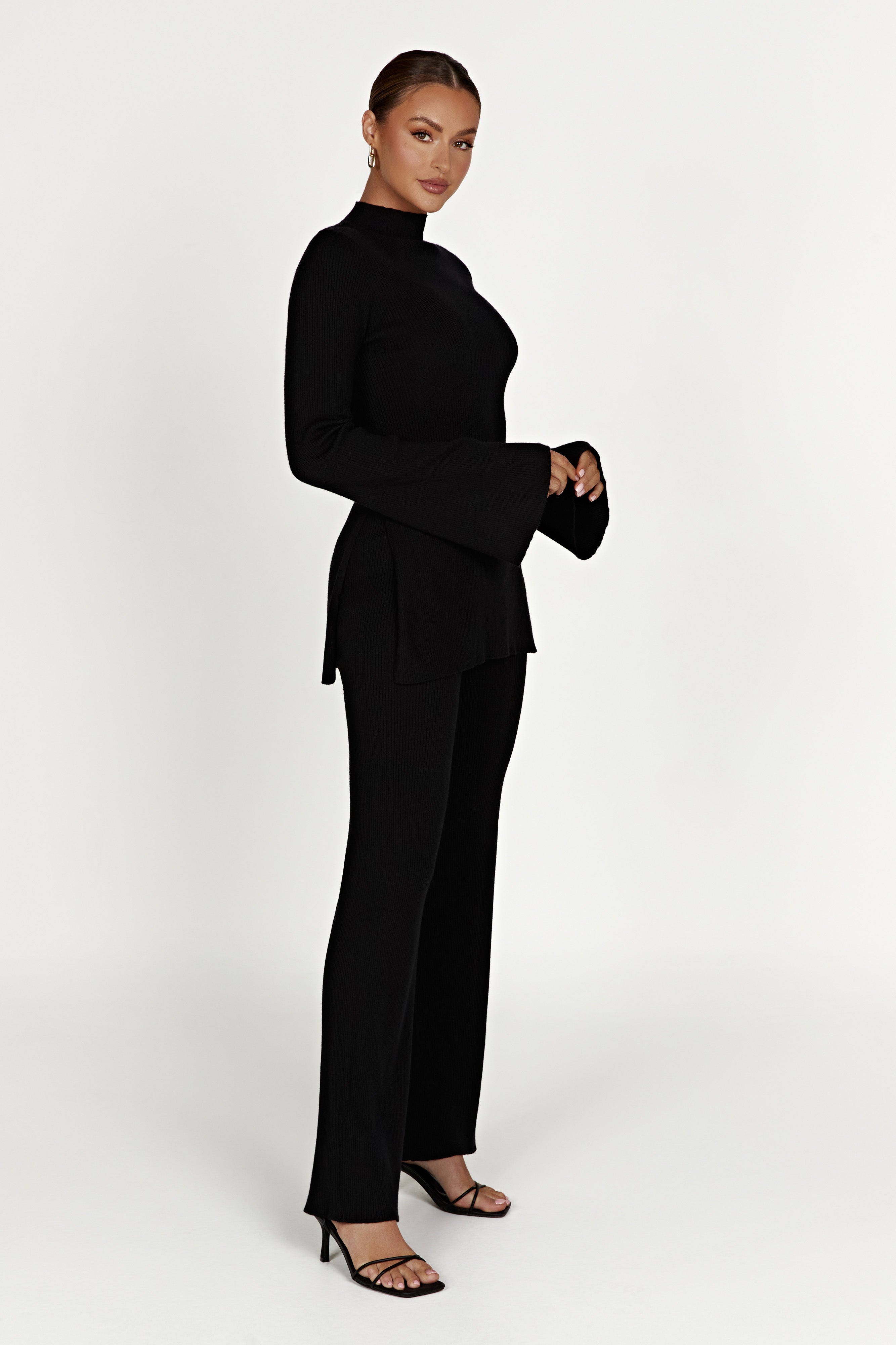Levauro Jovie Oversize Örgü Kazak - Siyah
