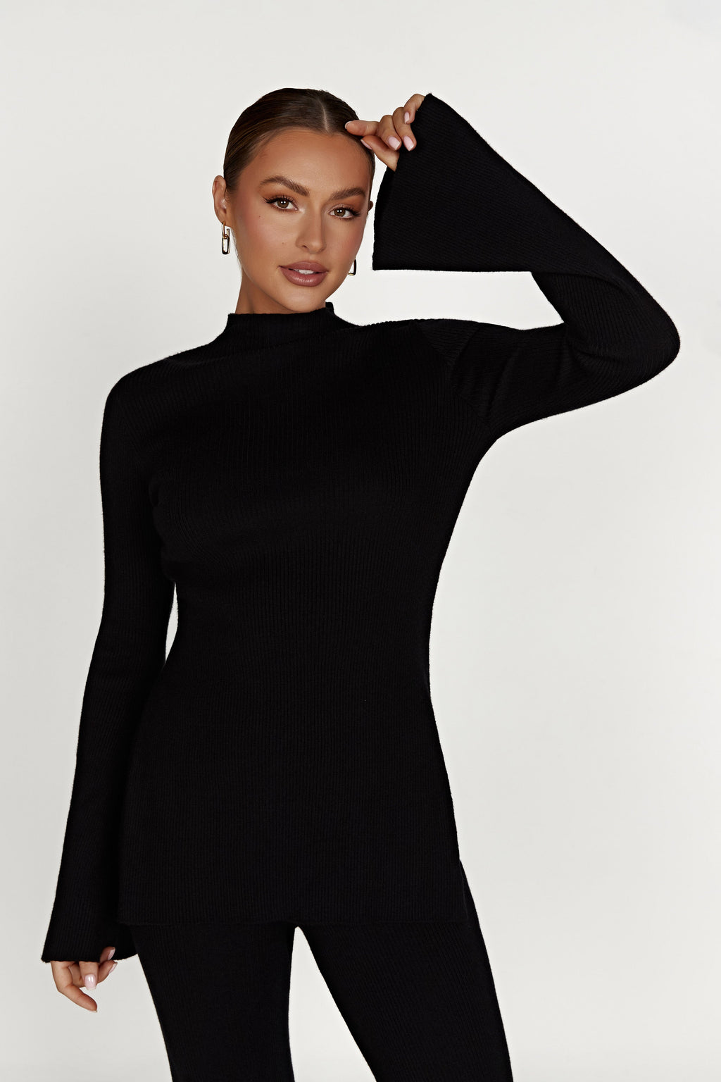 Levauro Jovie Oversize Örgü Kazak - Siyah