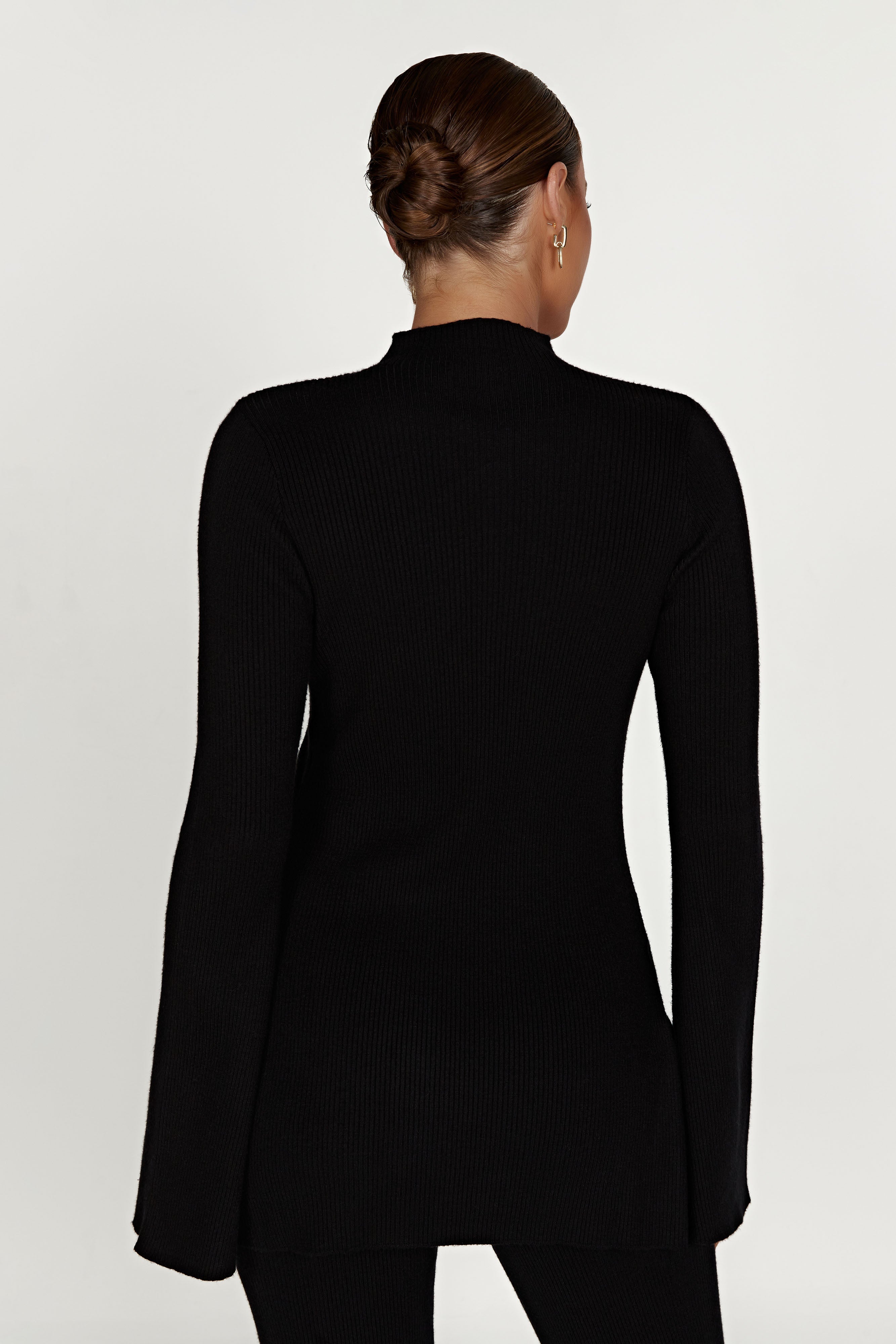 Levauro Jovie Oversize Örgü Kazak - Siyah