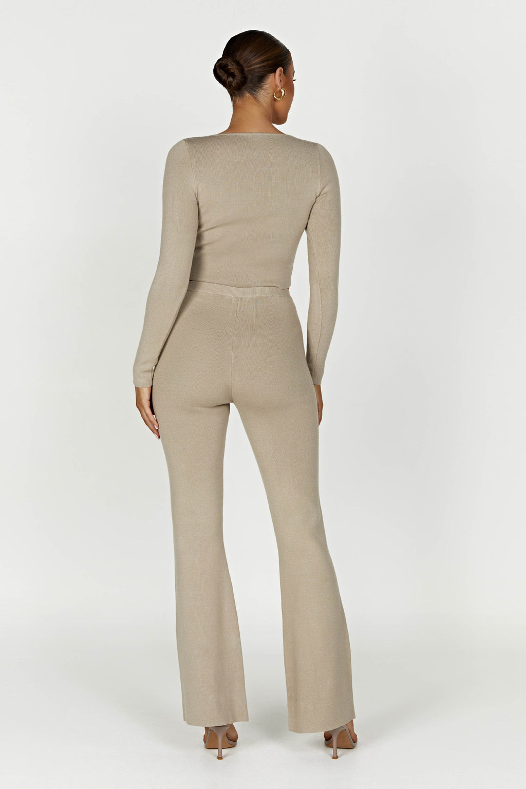 Levauro Rosetta Flare Örgü Pantolon - Taupe