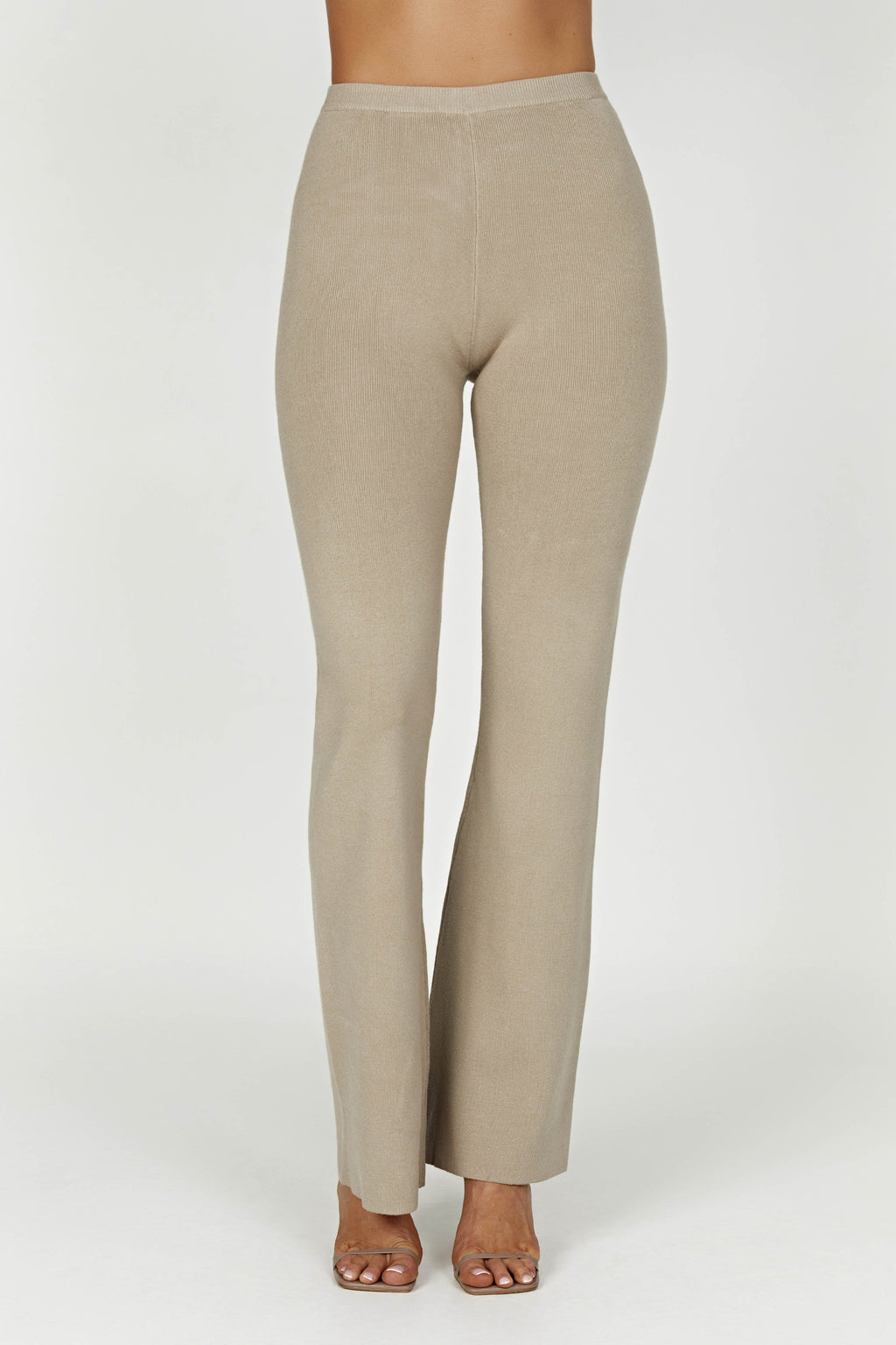 Levauro Rosetta Flare Örgü Pantolon - Taupe