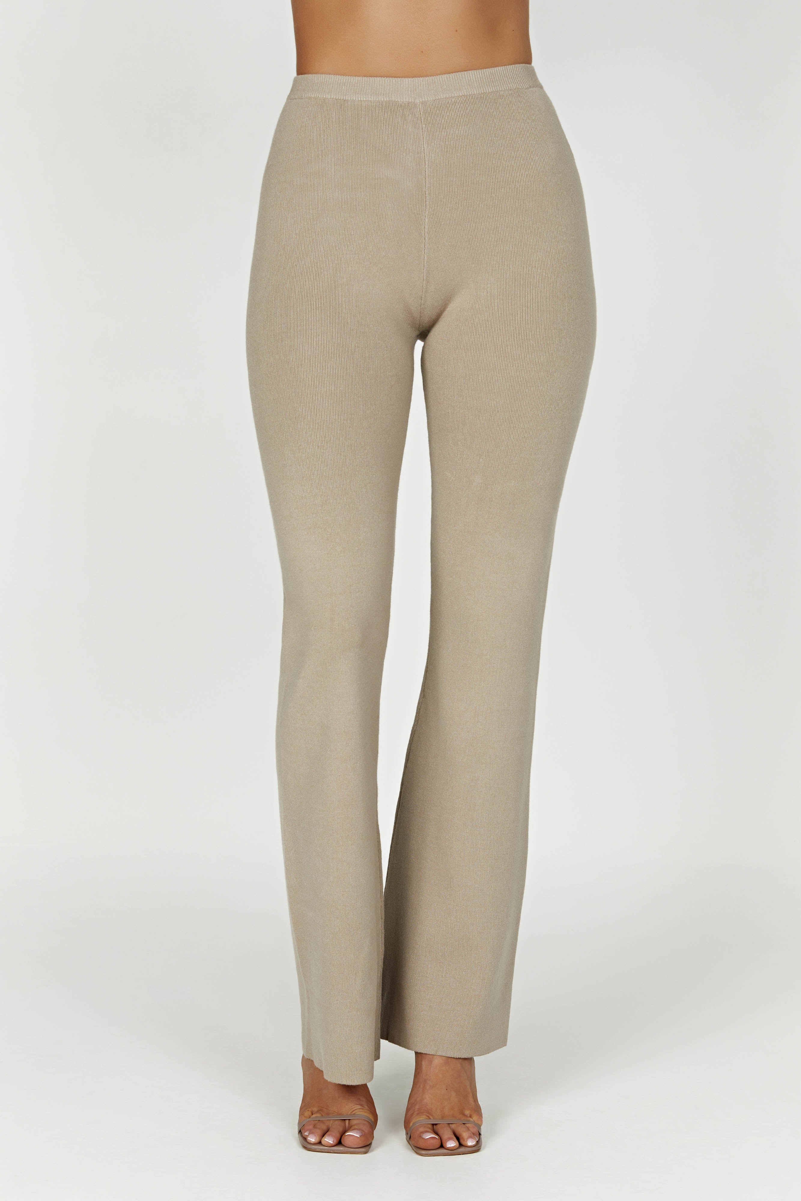 Levauro Rosetta Flare Örgü Pantolon - Taupe