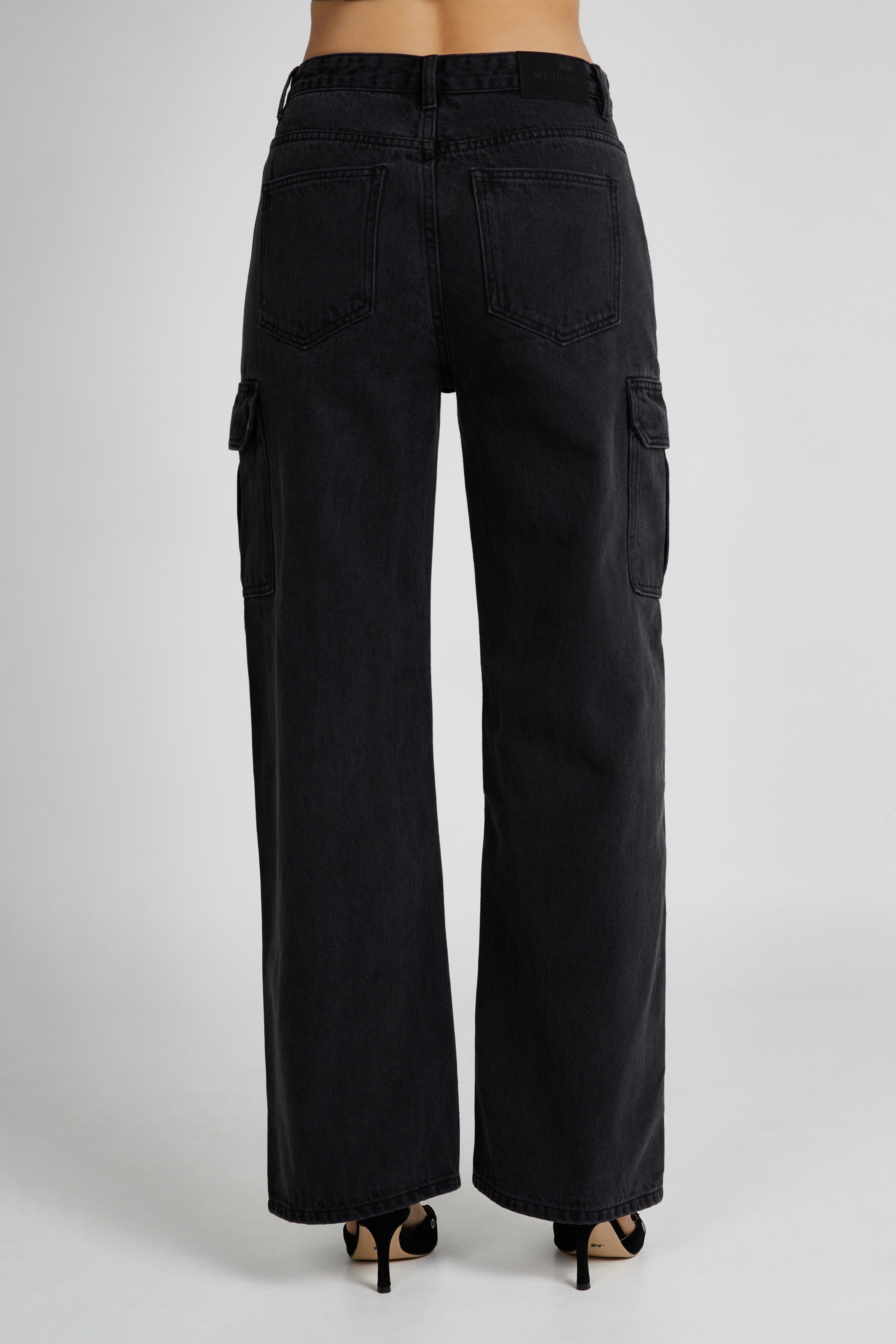 ROF Jagger Mid Bel Oversize Denim Jean - Yıkanmış Siyah