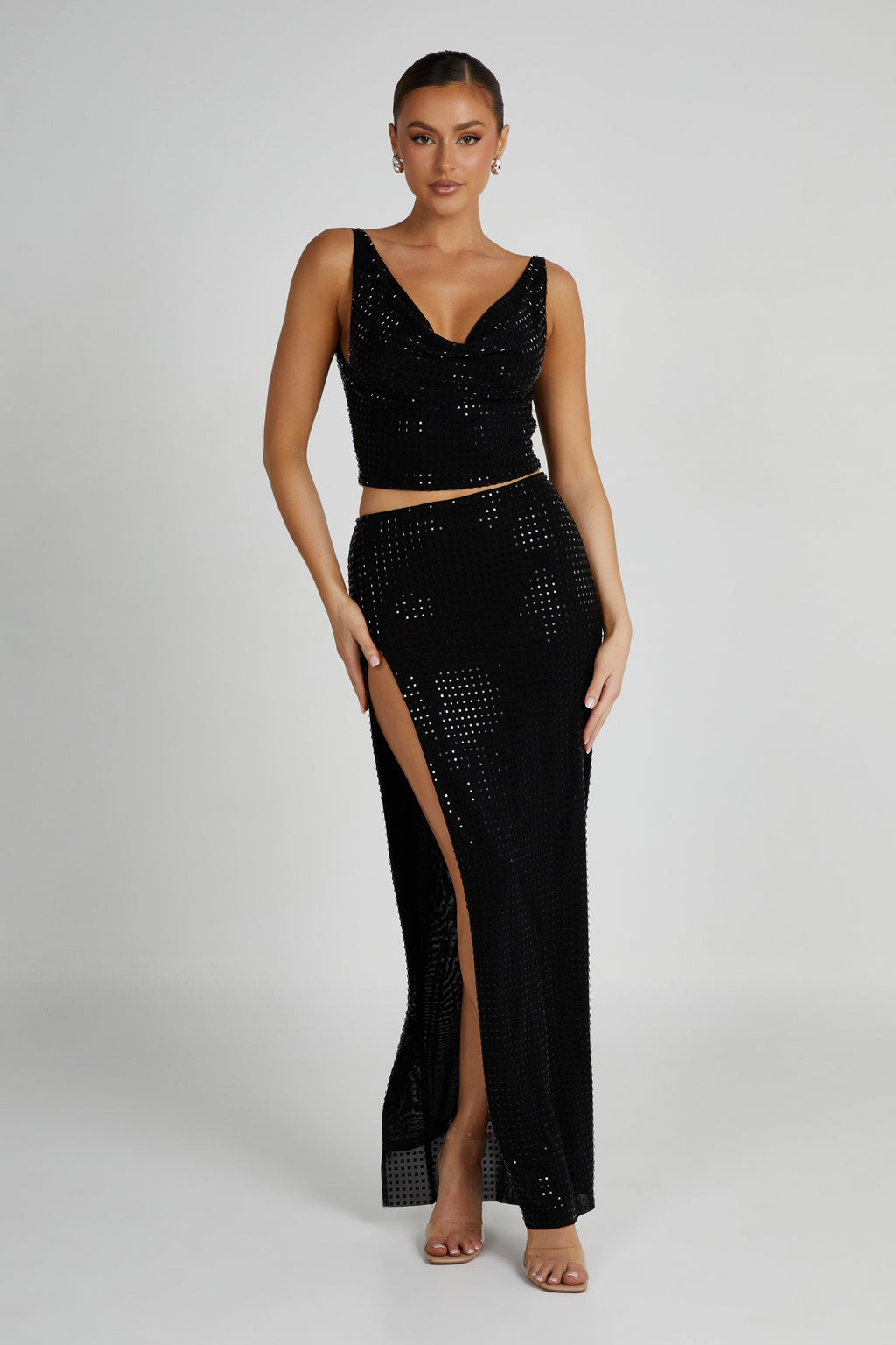 Levauro Ellery Square Diamante Maxi Etek - Siyah