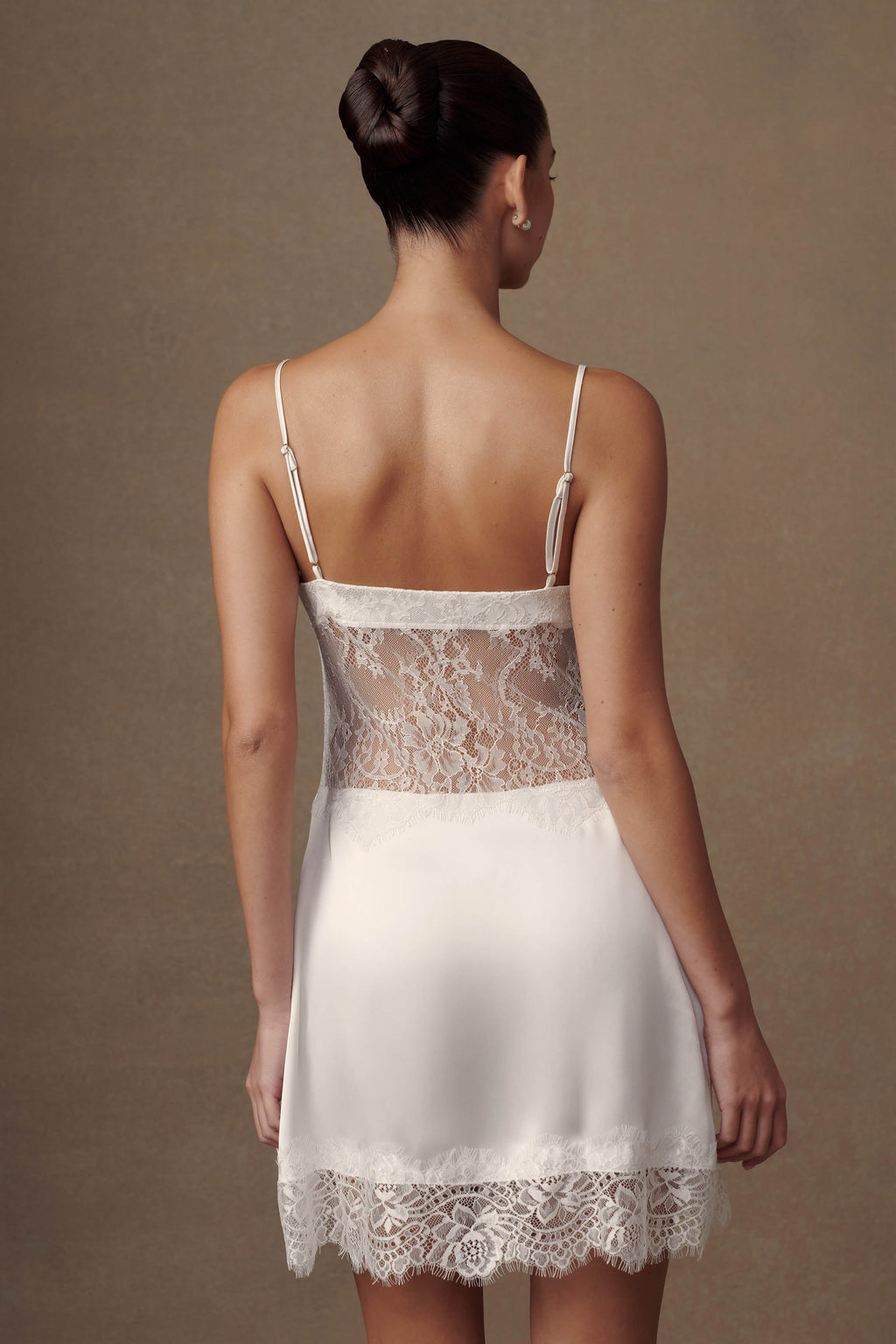 Levauro Emmett Dantel Slip Elbise - Beyaz