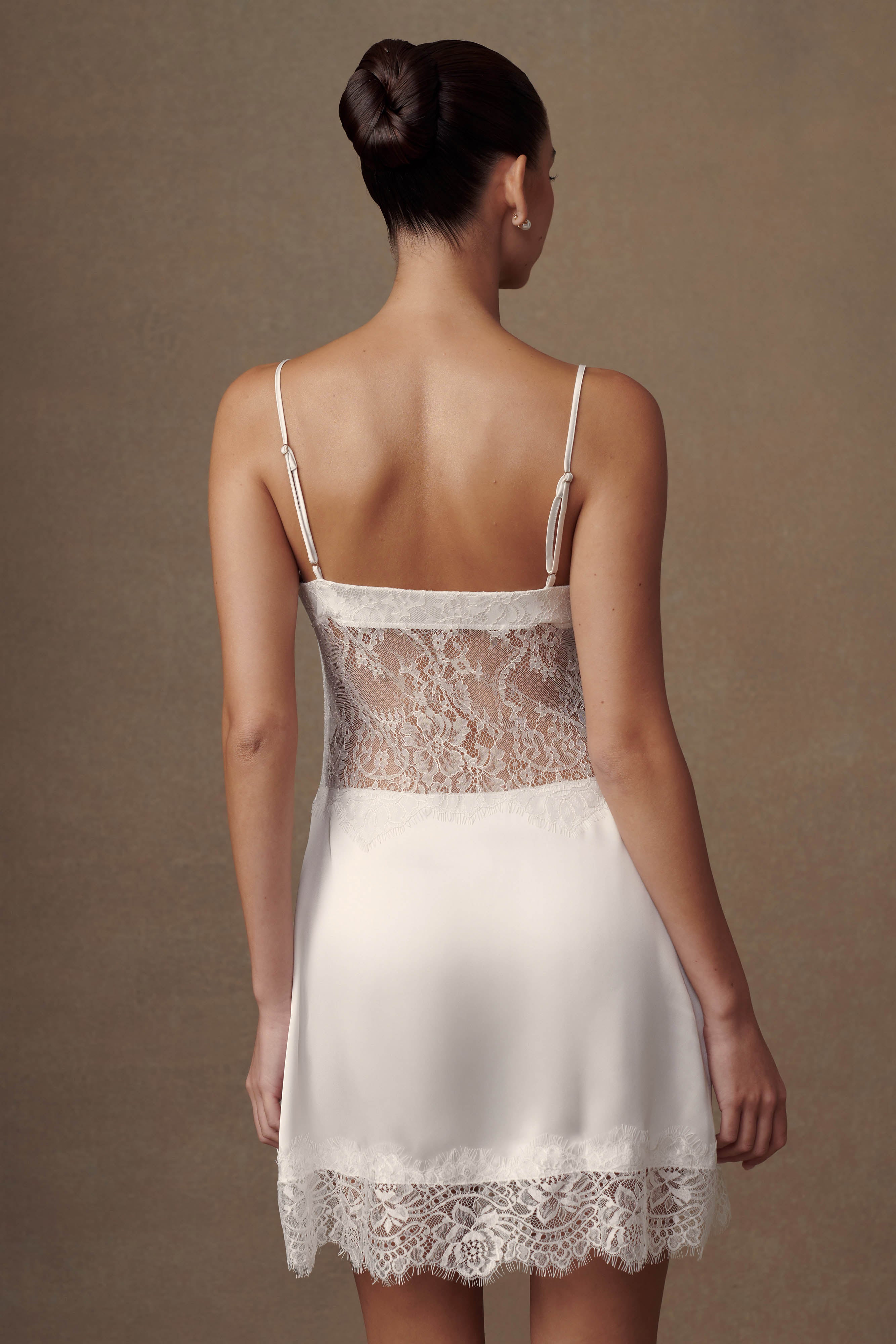 Levauro Emmett Dantel Slip Elbise - Beyaz
