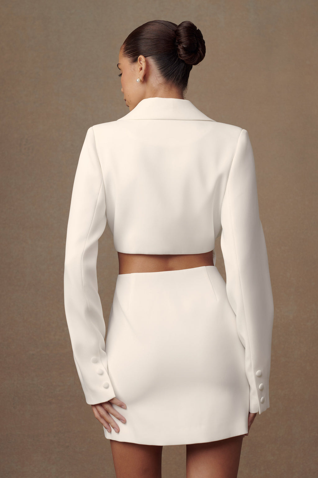 Levauro Trinity Krep Blazer Elbise - Beyaz