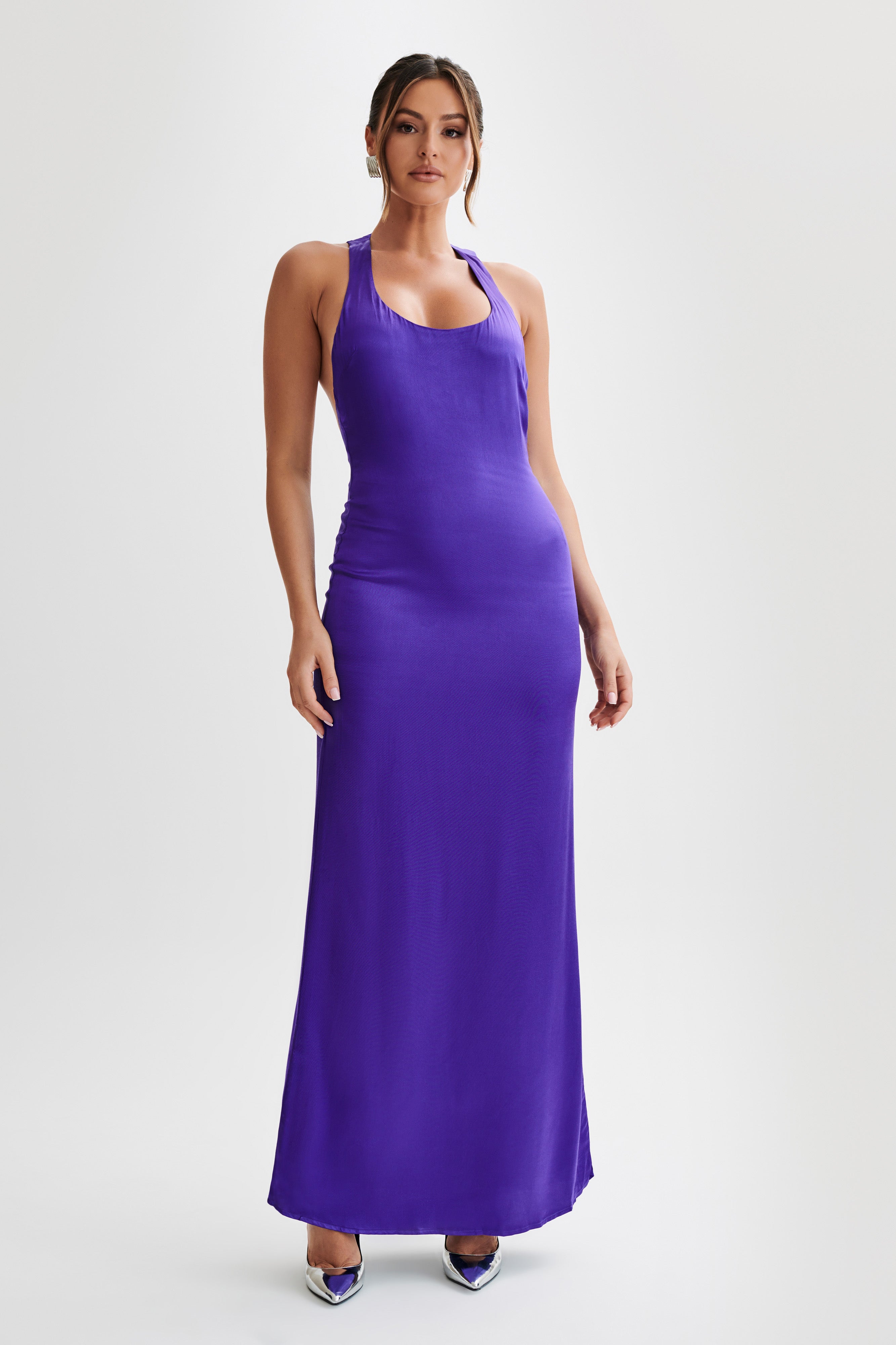 Levauro Jacquelyn Racerback Maxi Elbise - Koyu Mor