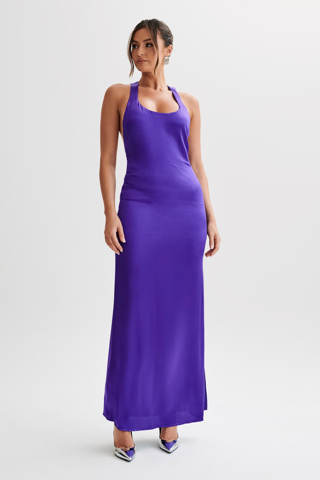 Levauro Jacquelyn Racerback Maxi Elbise - Koyu Mor