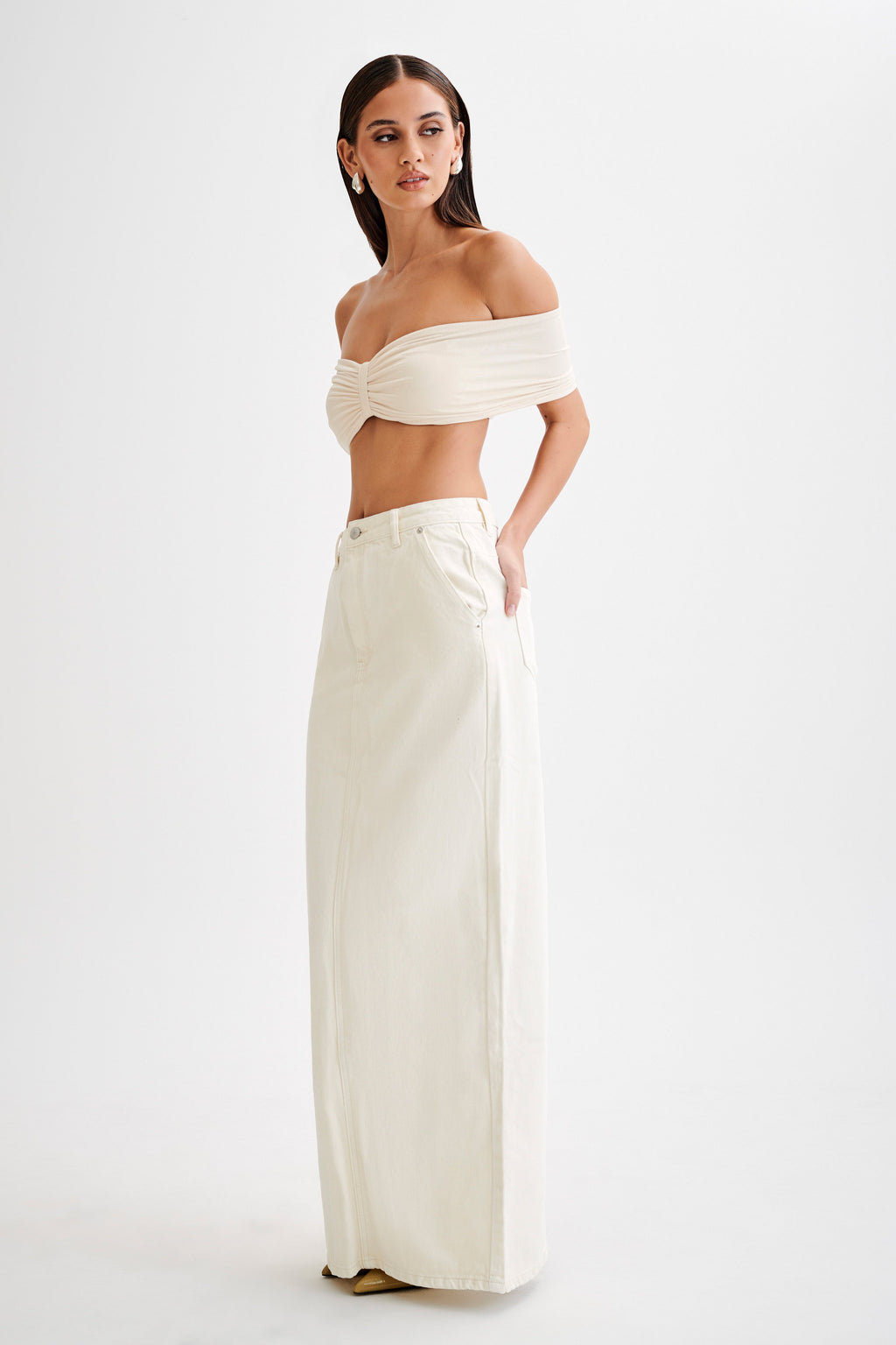 Levauro Amber Dar Kesim Crop Top - Buttercream