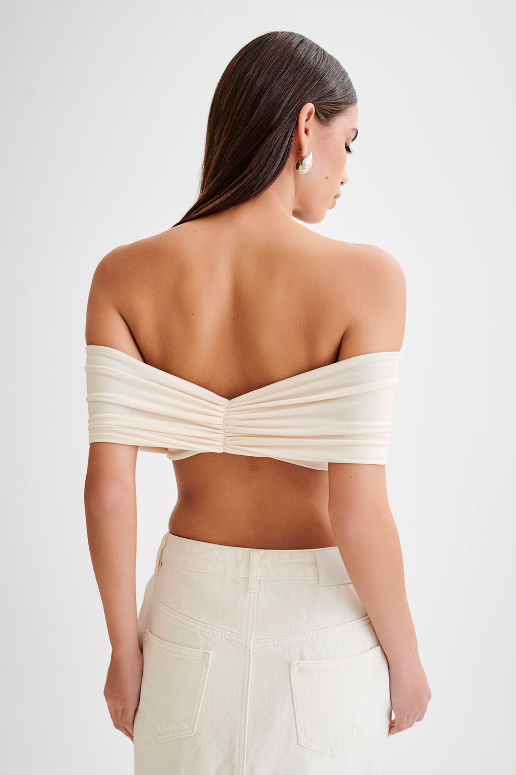 Levauro Amber Dar Kesim Crop Top - Buttercream