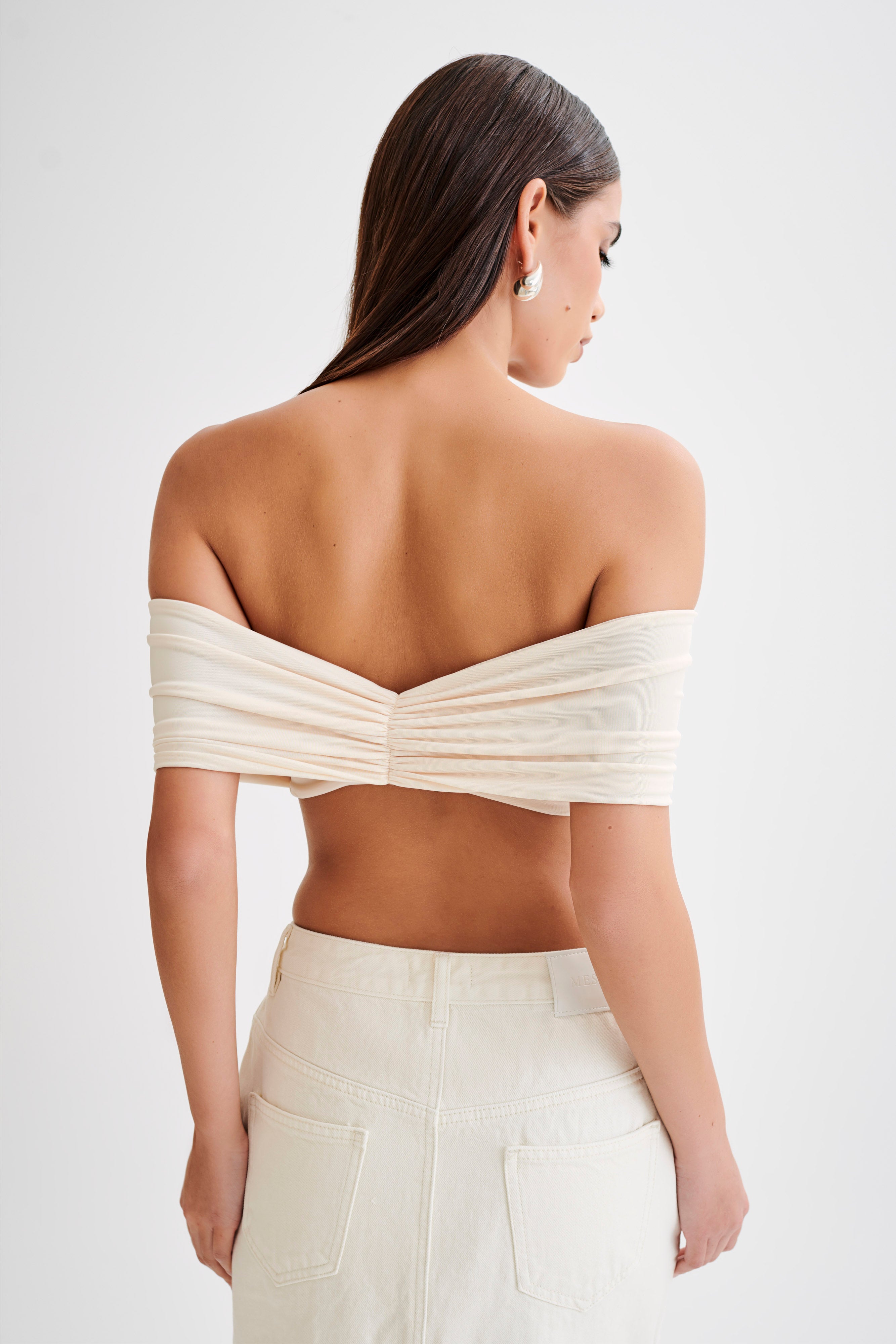 Levauro Amber Dar Kesim Crop Top - Buttercream