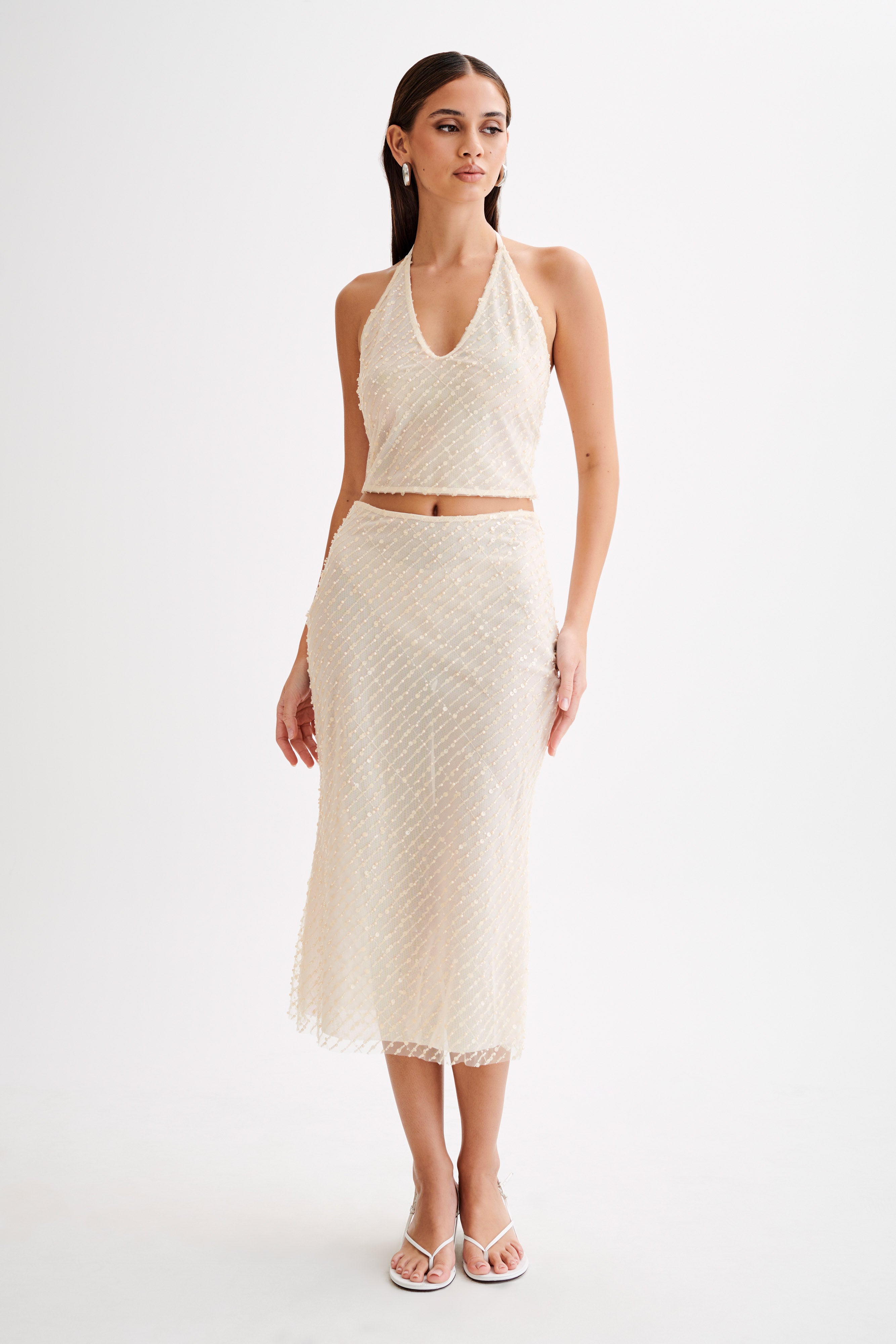 Levauro Brynne Payet Midi Etek - Buttercream