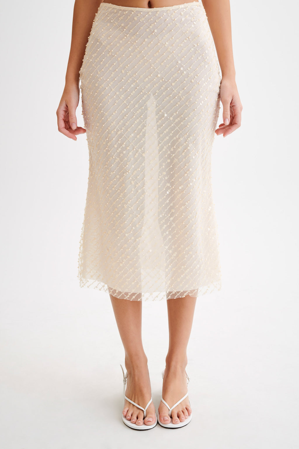 Levauro Brynne Payet Midi Etek - Buttercream