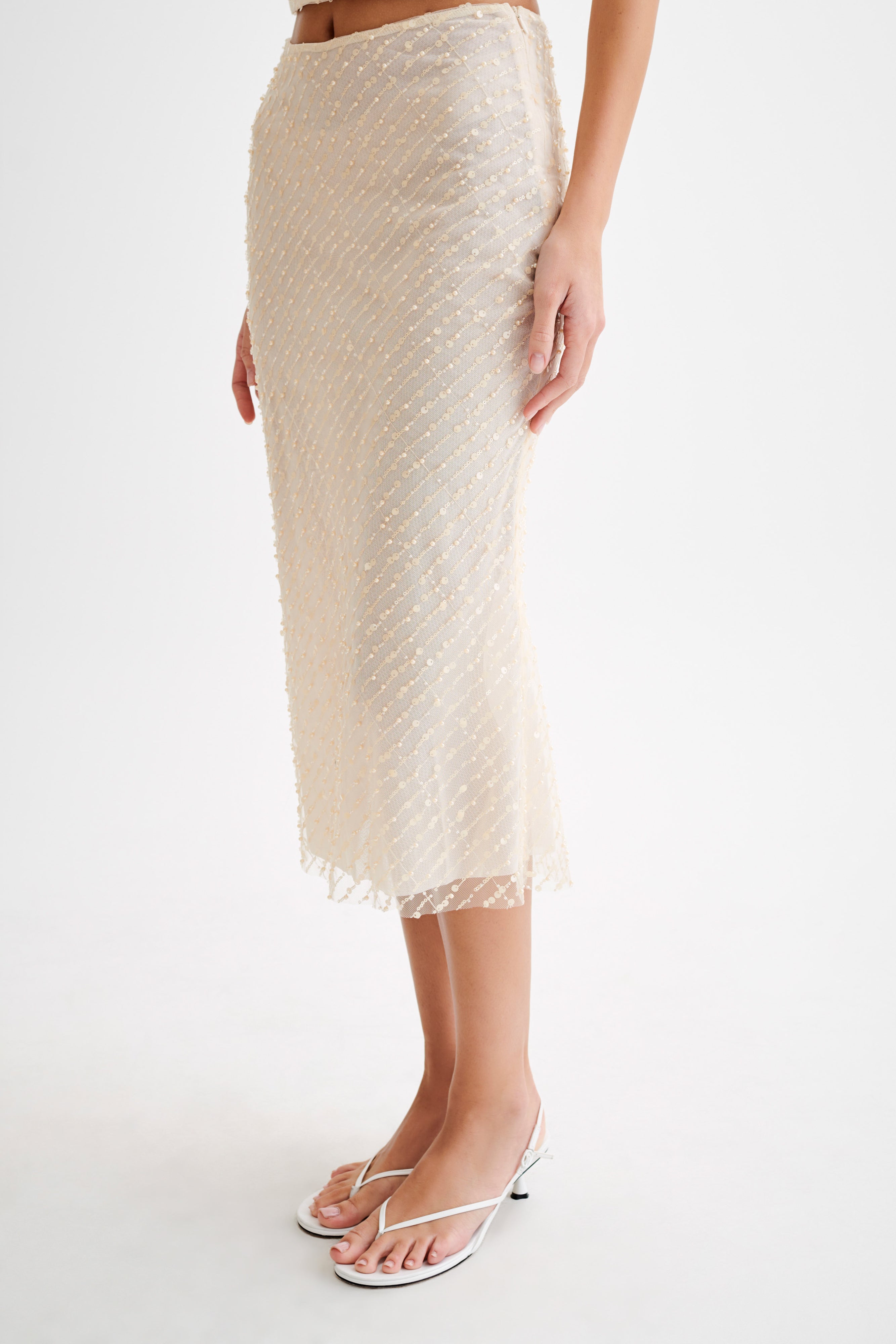 Levauro Brynne Payet Midi Etek - Buttercream