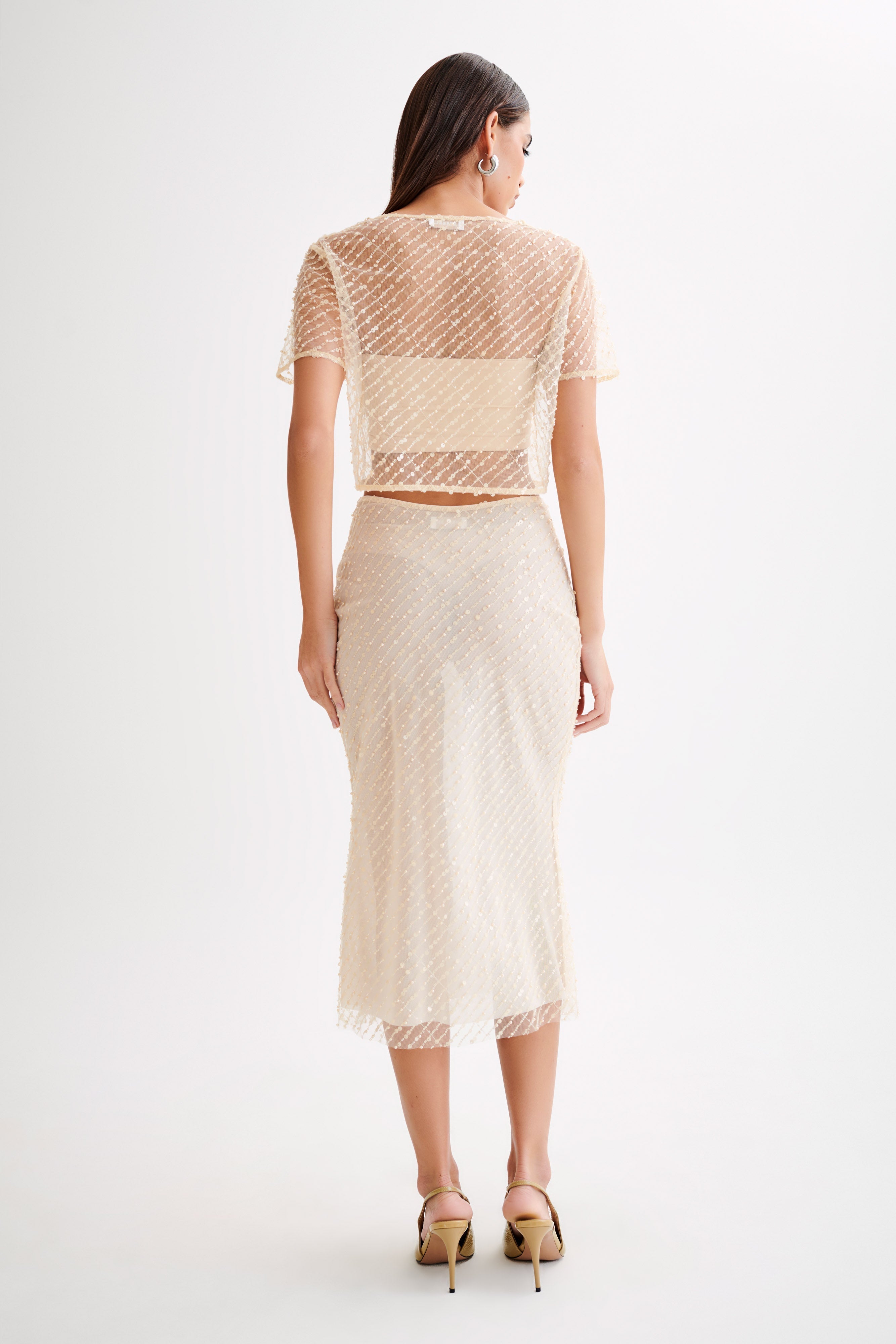 Levauro Brynne Payet Midi Etek - Buttercream