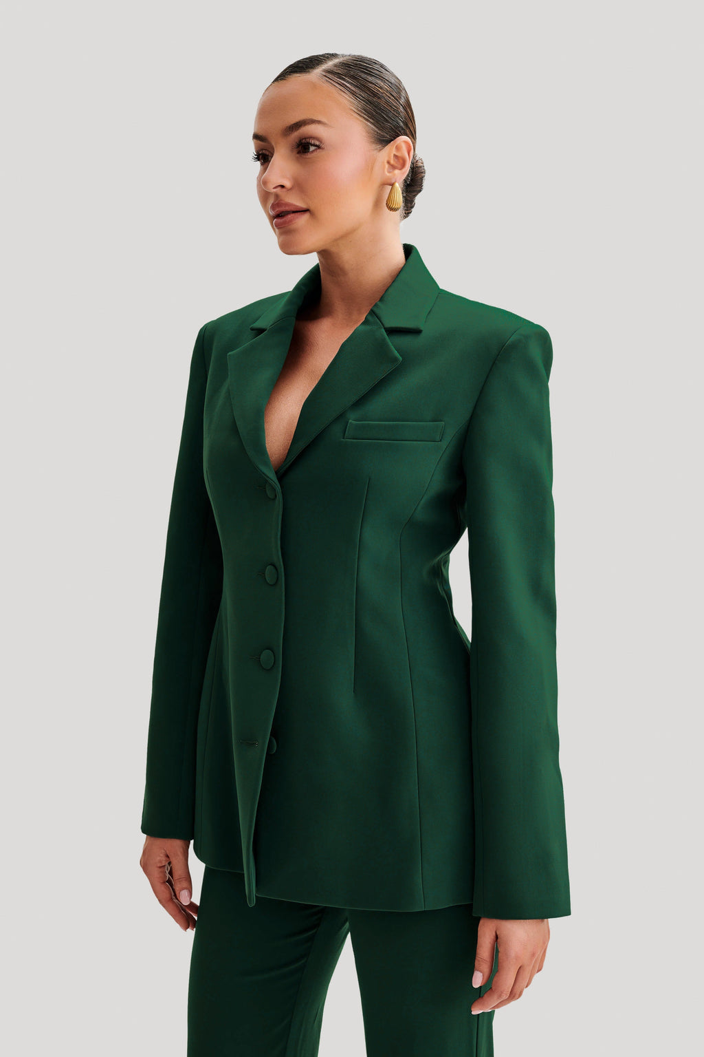 Levauro Greer Kum Saati Takım Elbise Blazer - Orman Yeşili