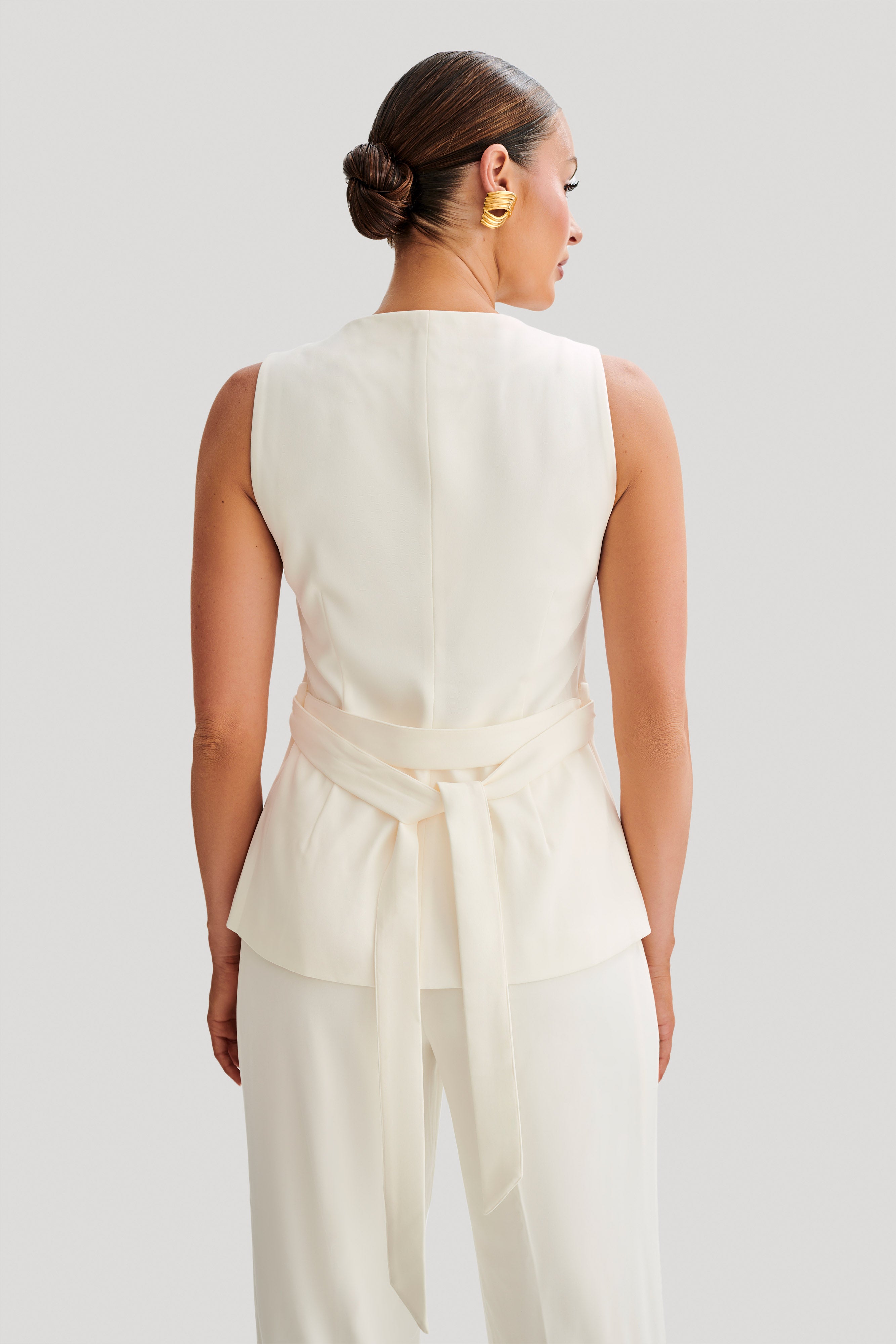 Levauro Amelie Suiting Longline Yelek - Fildişi