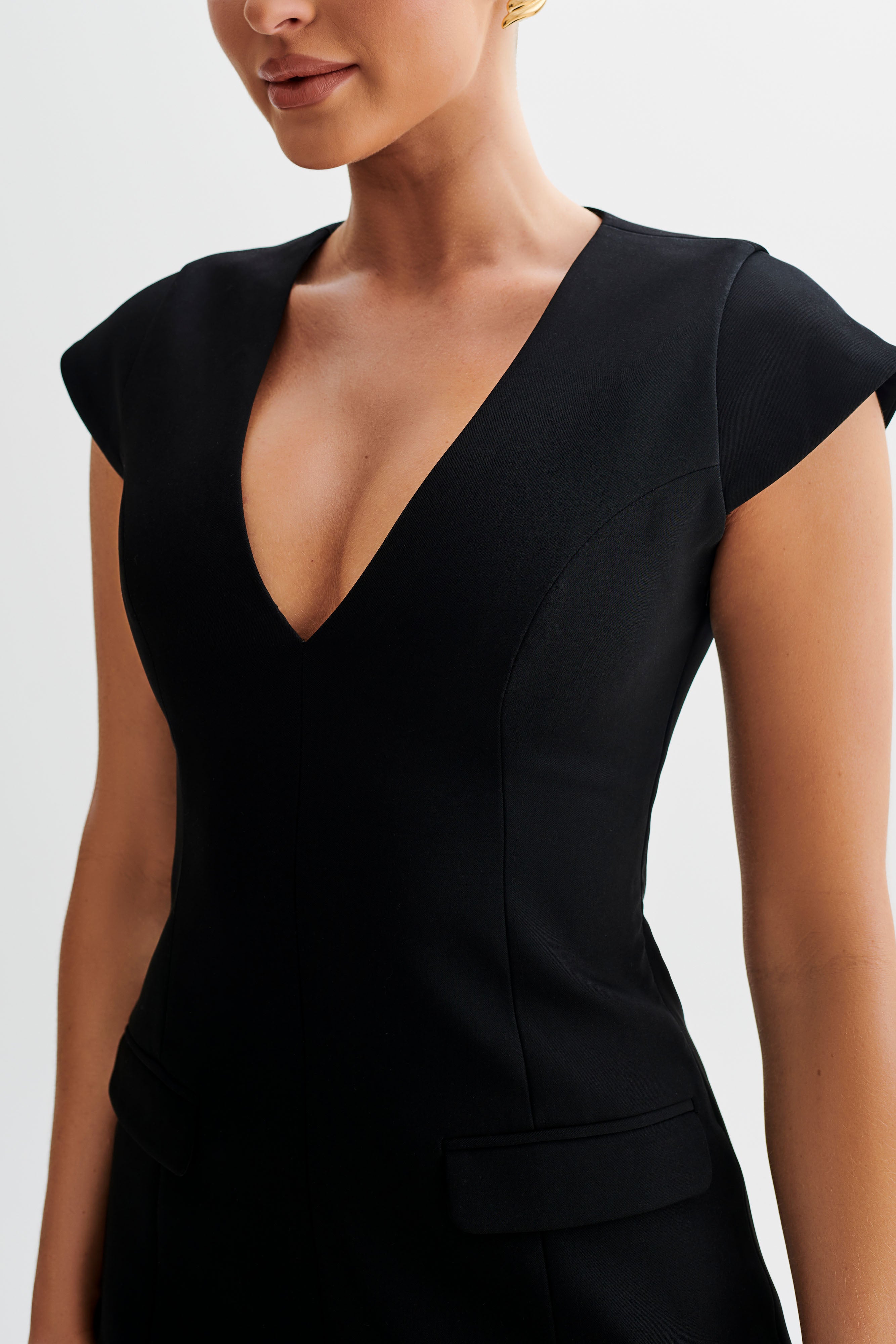Levauro  Kiernan Kolsuz Blazer Elbise - Siyah