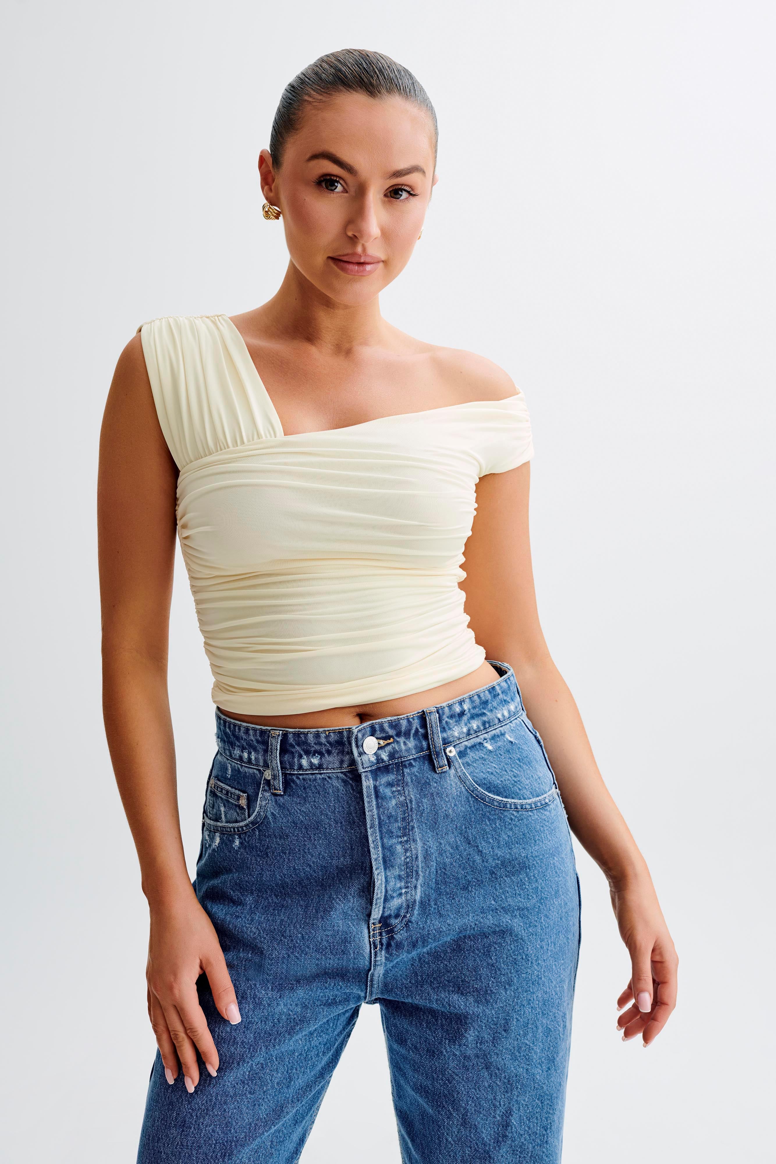 Levauro  Nicki Cut Out Kolsuz Üst - Limon Şerbeti
