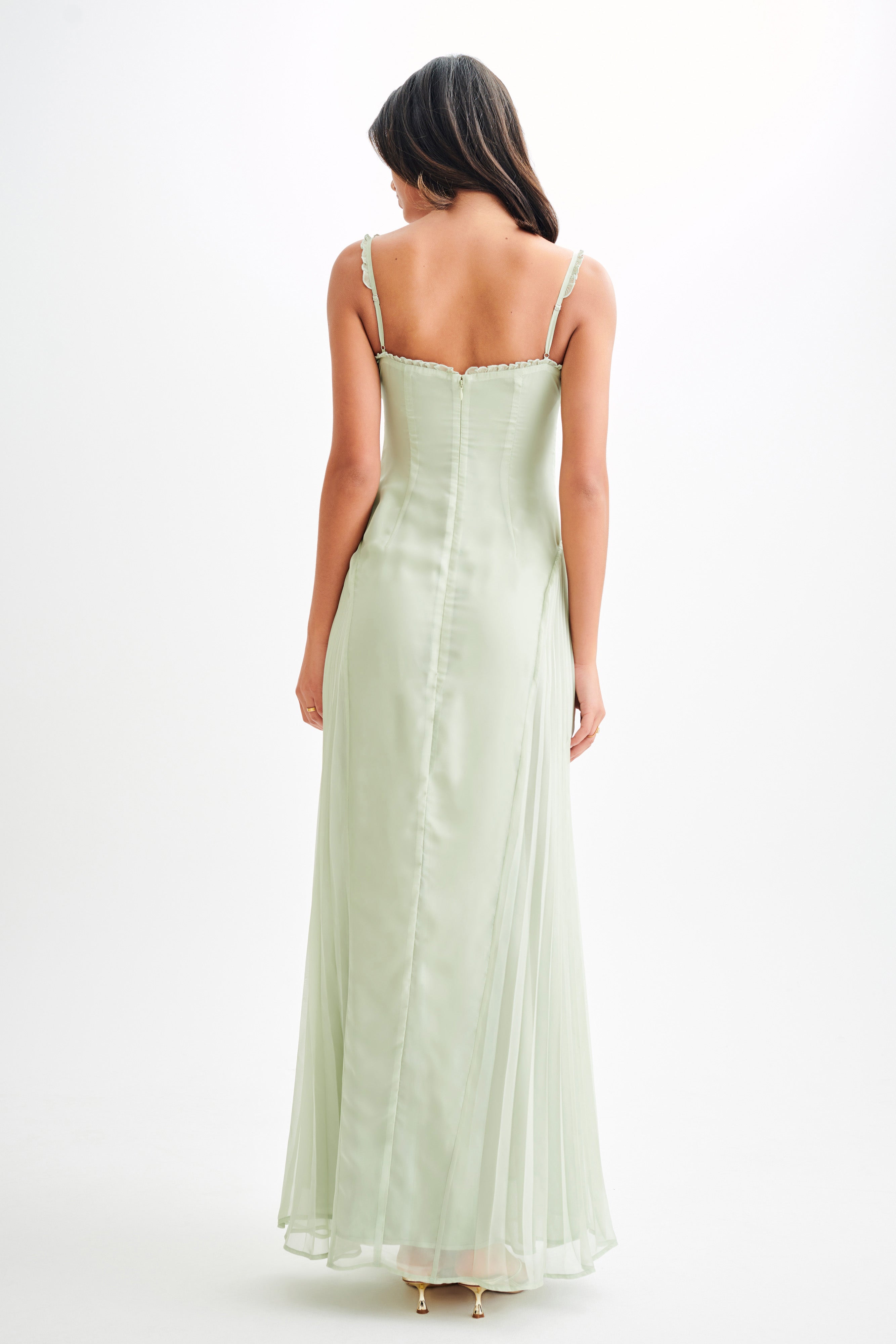 Levauro  Saira Şifon Maxi Elbise - Pastel Yeşil