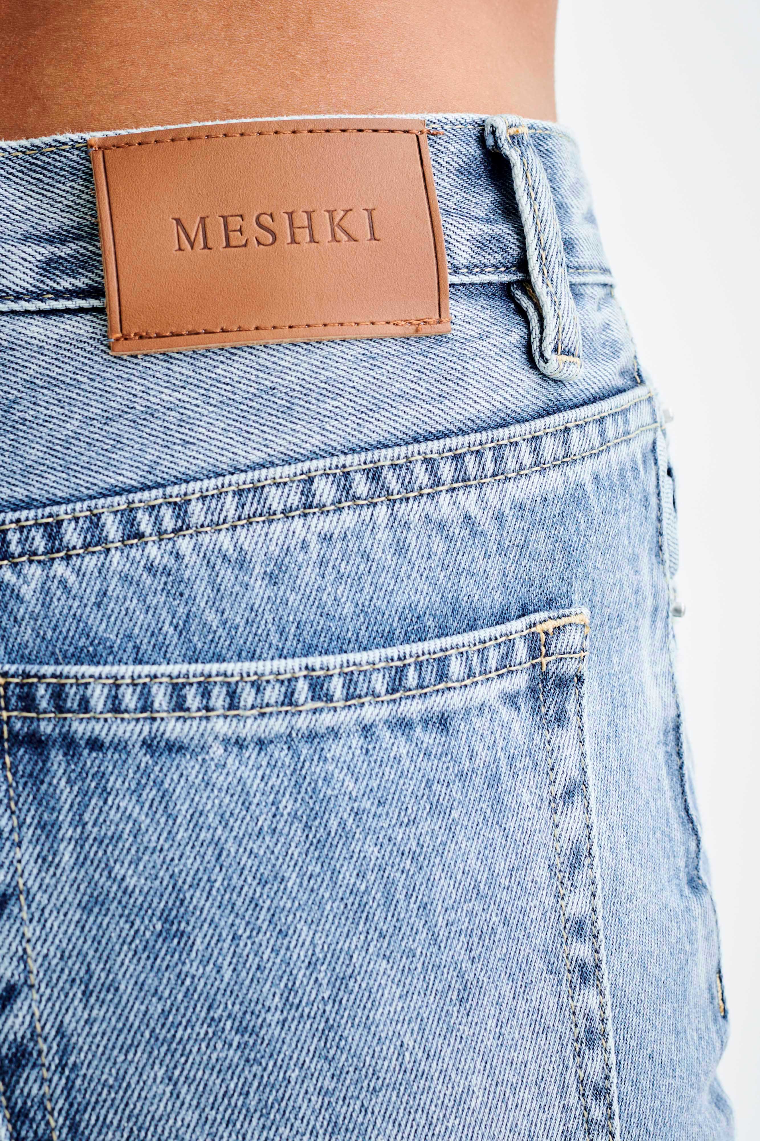Levauro  Janine Yüksek Bel Düz Paça Jean - Yıkanmış Orta Mavi