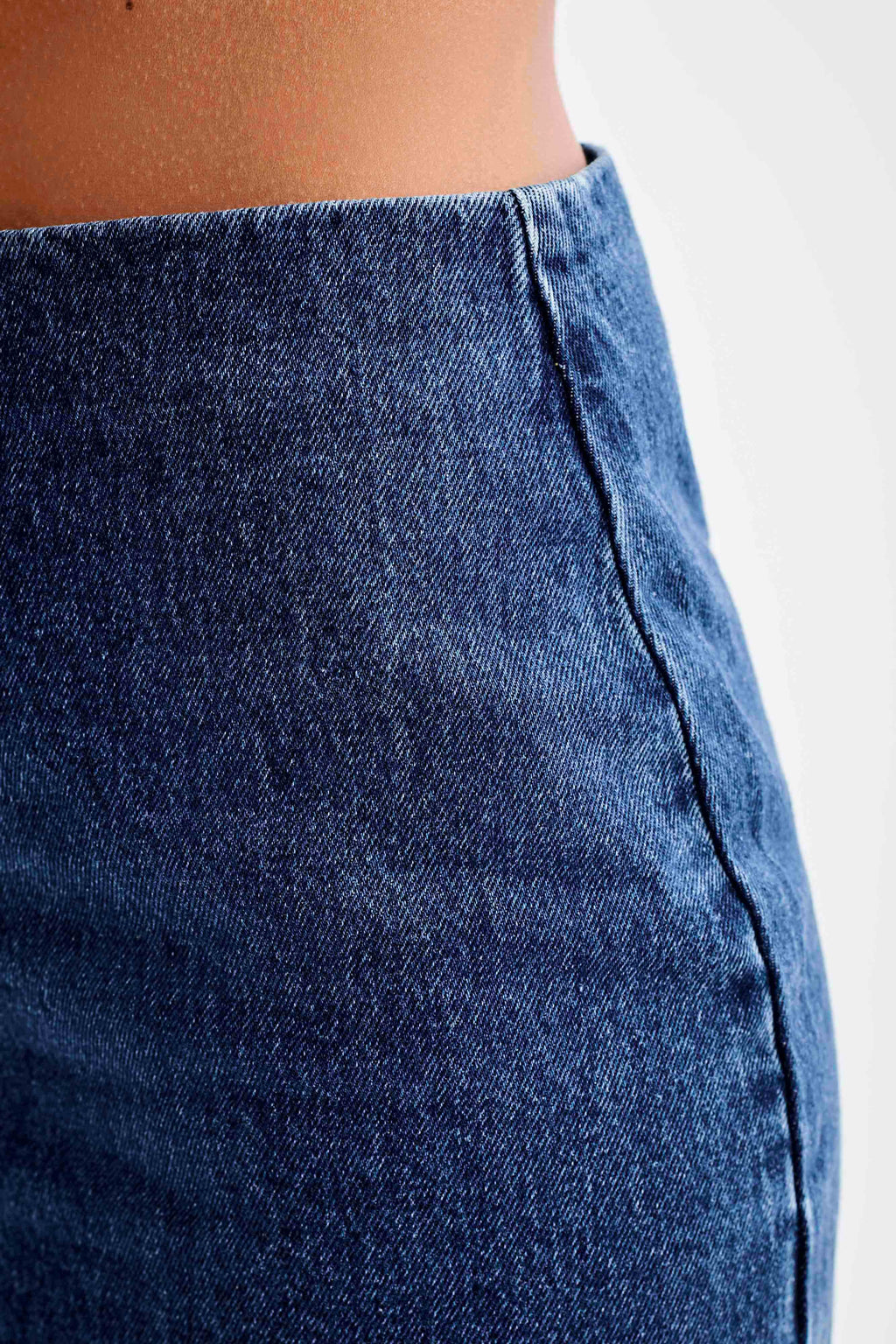 Levauro Ellie Denim Mini Etek - Koyu Mavi