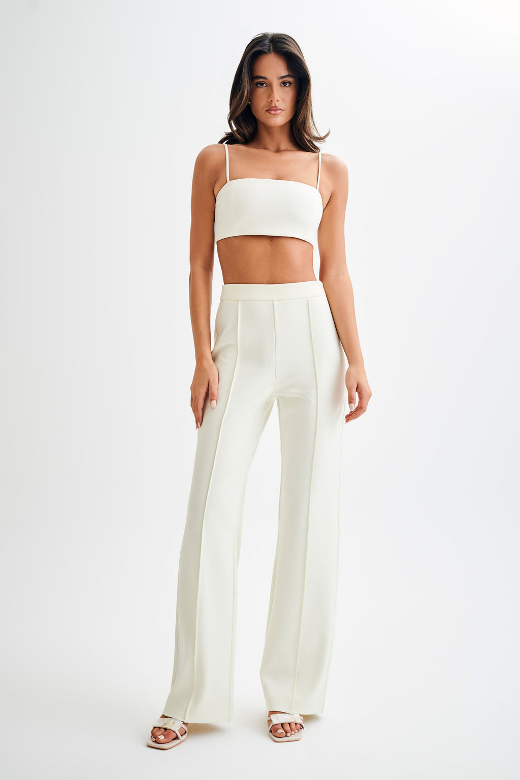 Levauro Perry Takım Elbise Crop Top - Fildişi