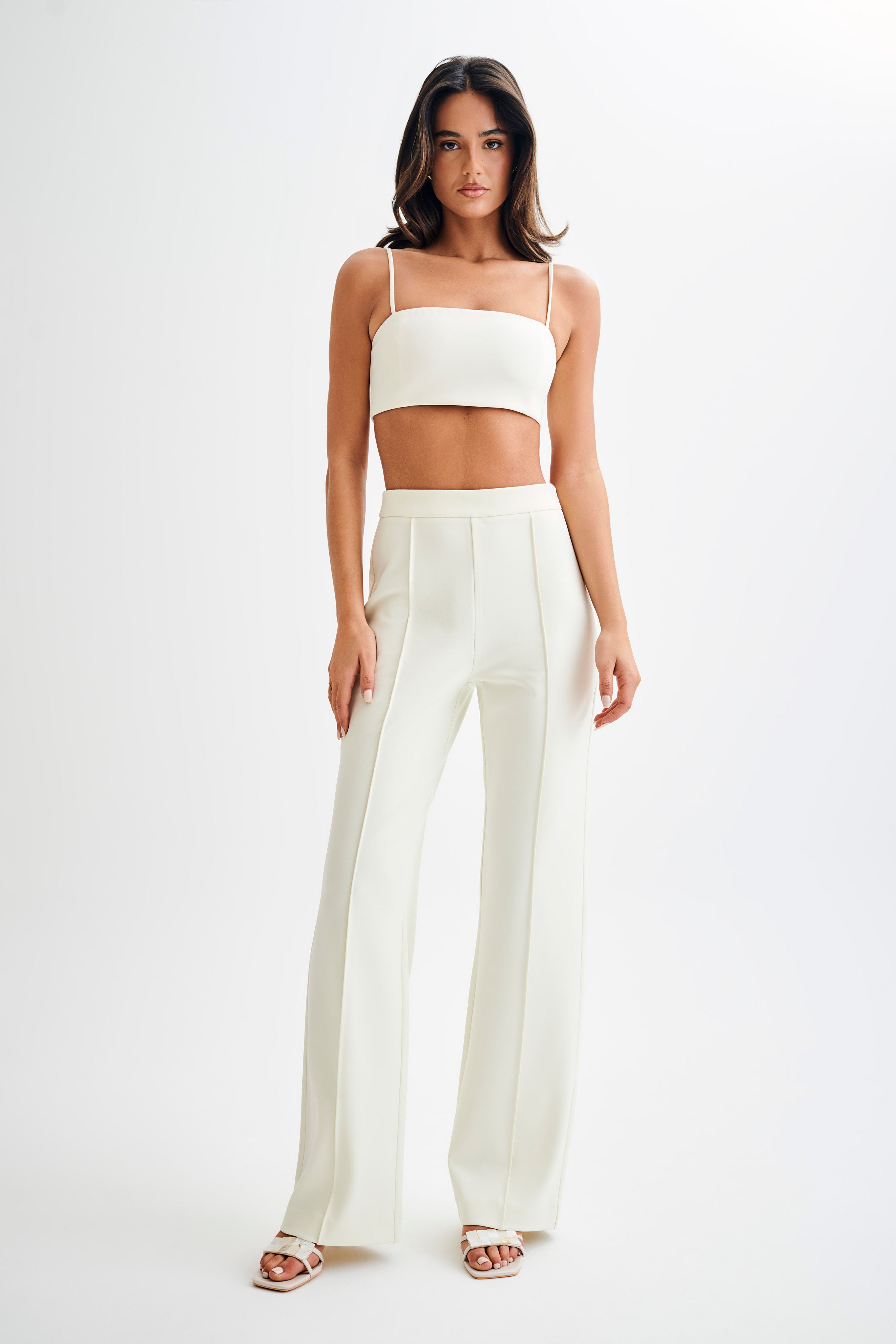 Levauro Perry Takım Elbise Crop Top - Fildişi