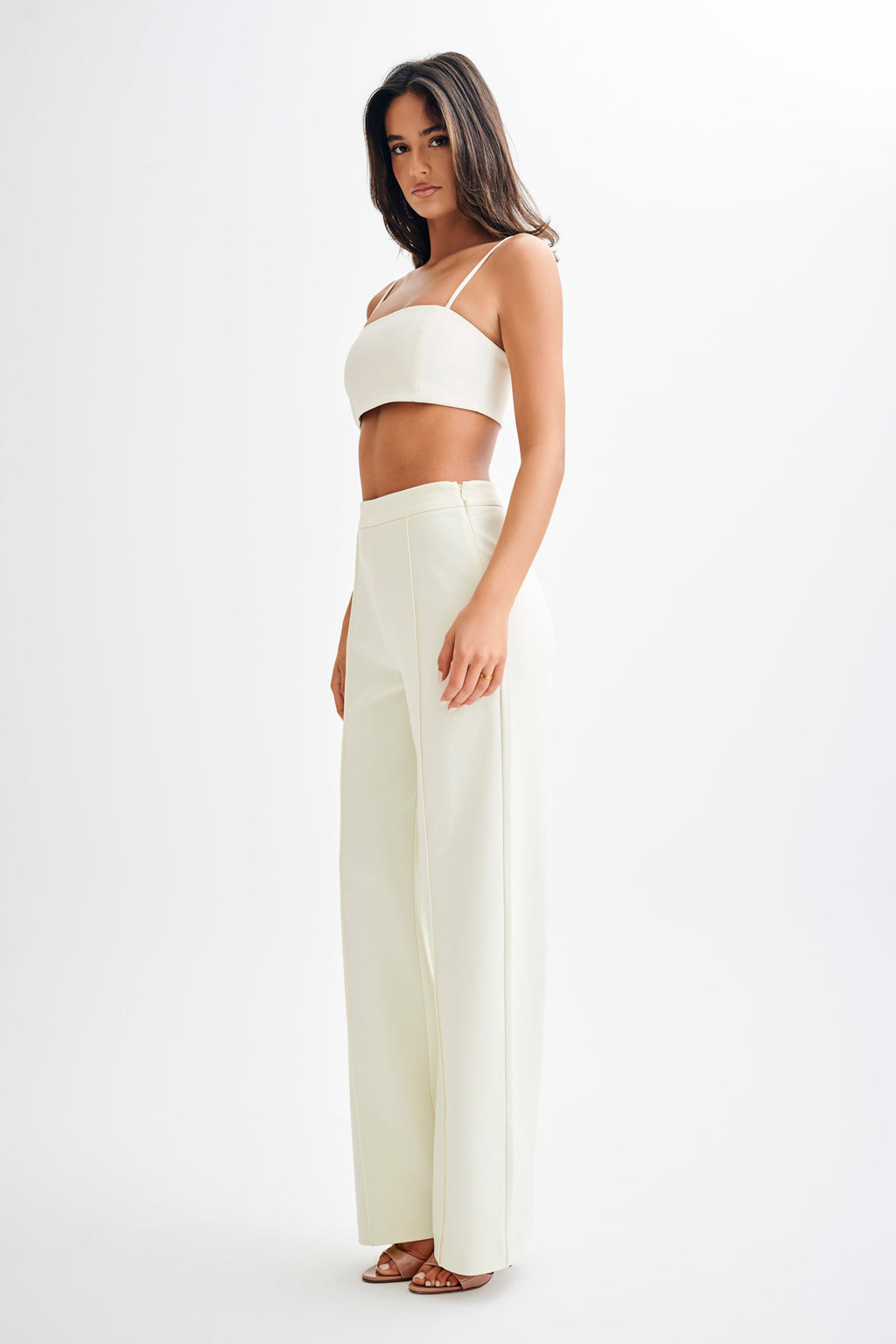 Levauro Perry Takım Elbise Crop Top - Fildişi