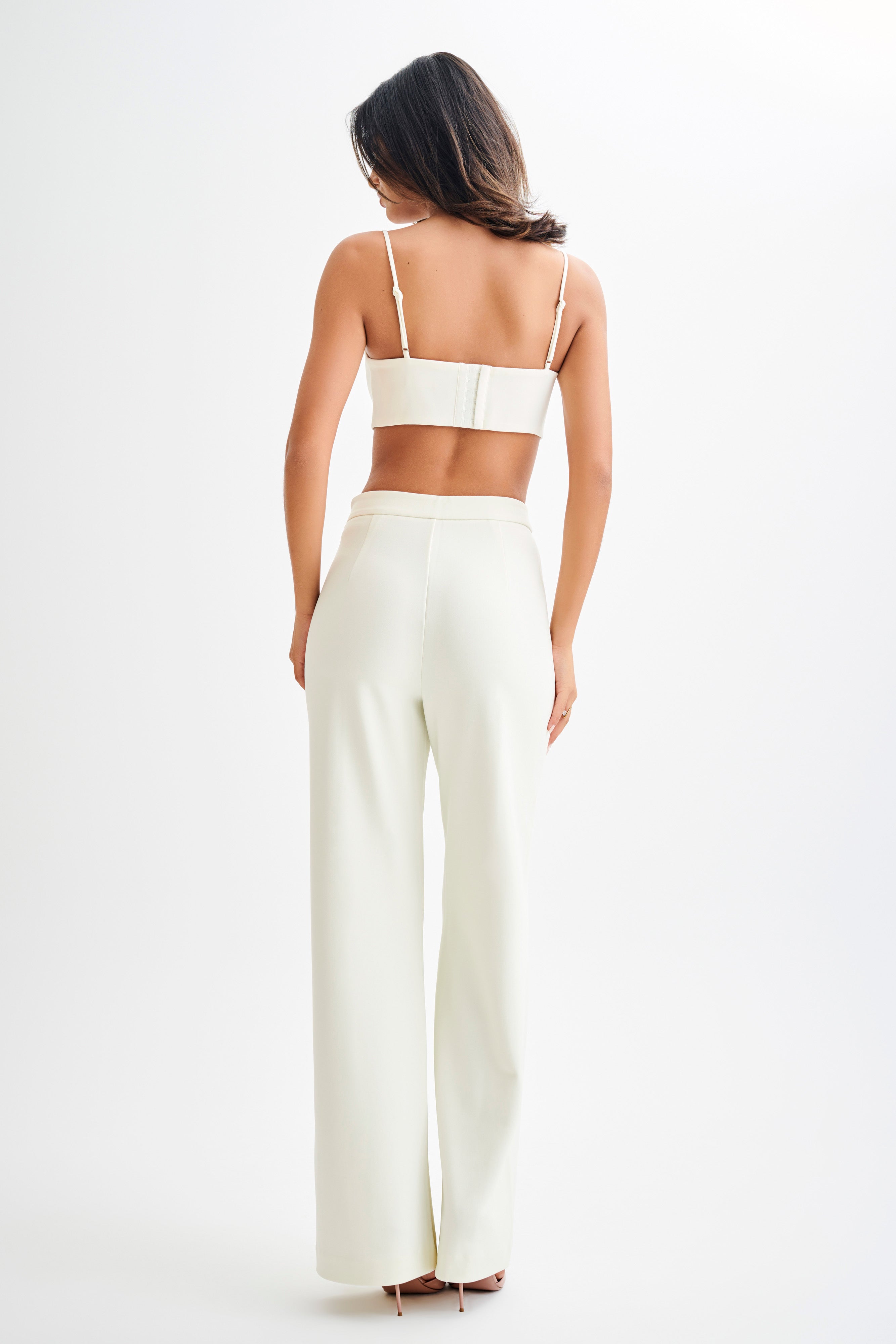 Levauro Perry Takım Elbise Crop Top - Fildişi
