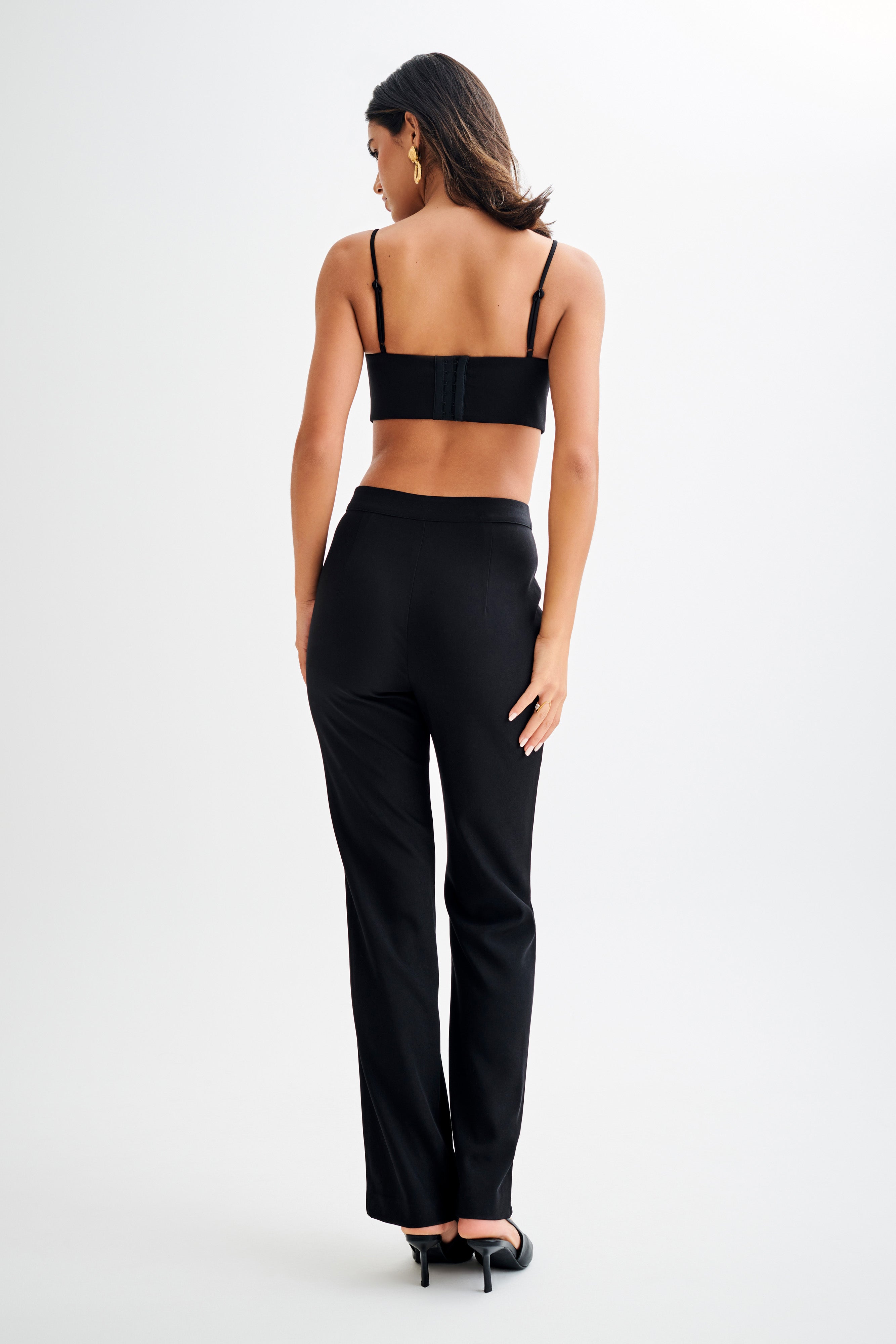 Levauro Perry Takım Elbise Crop Top - Siyah