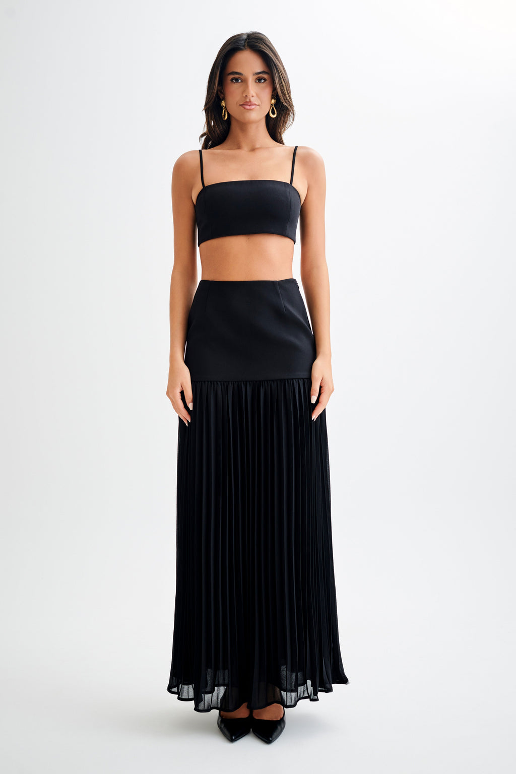 Levauro Perry Takım Elbise Crop Top - Siyah
