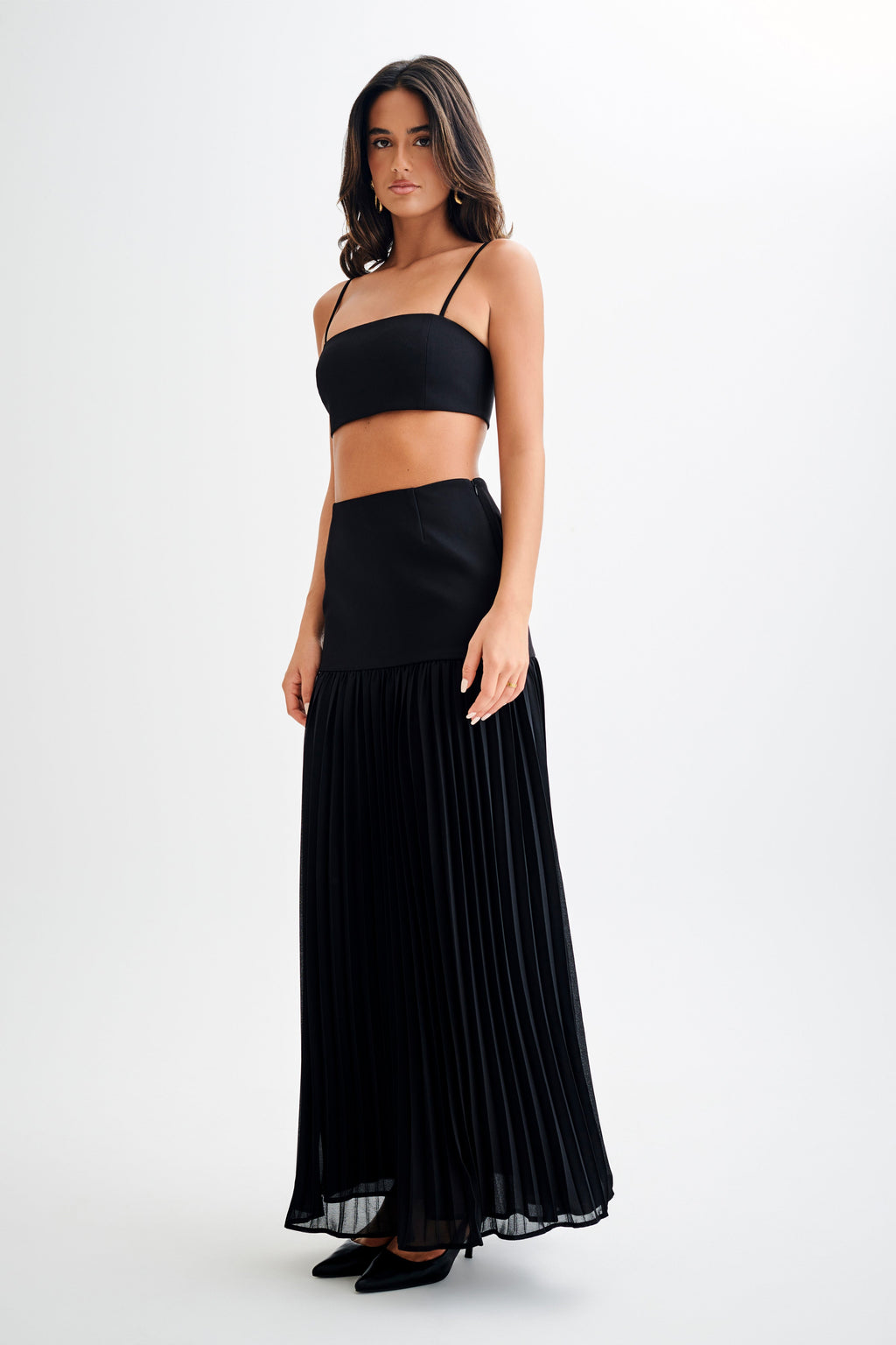Levauro Perry Takım Elbise Crop Top - Siyah