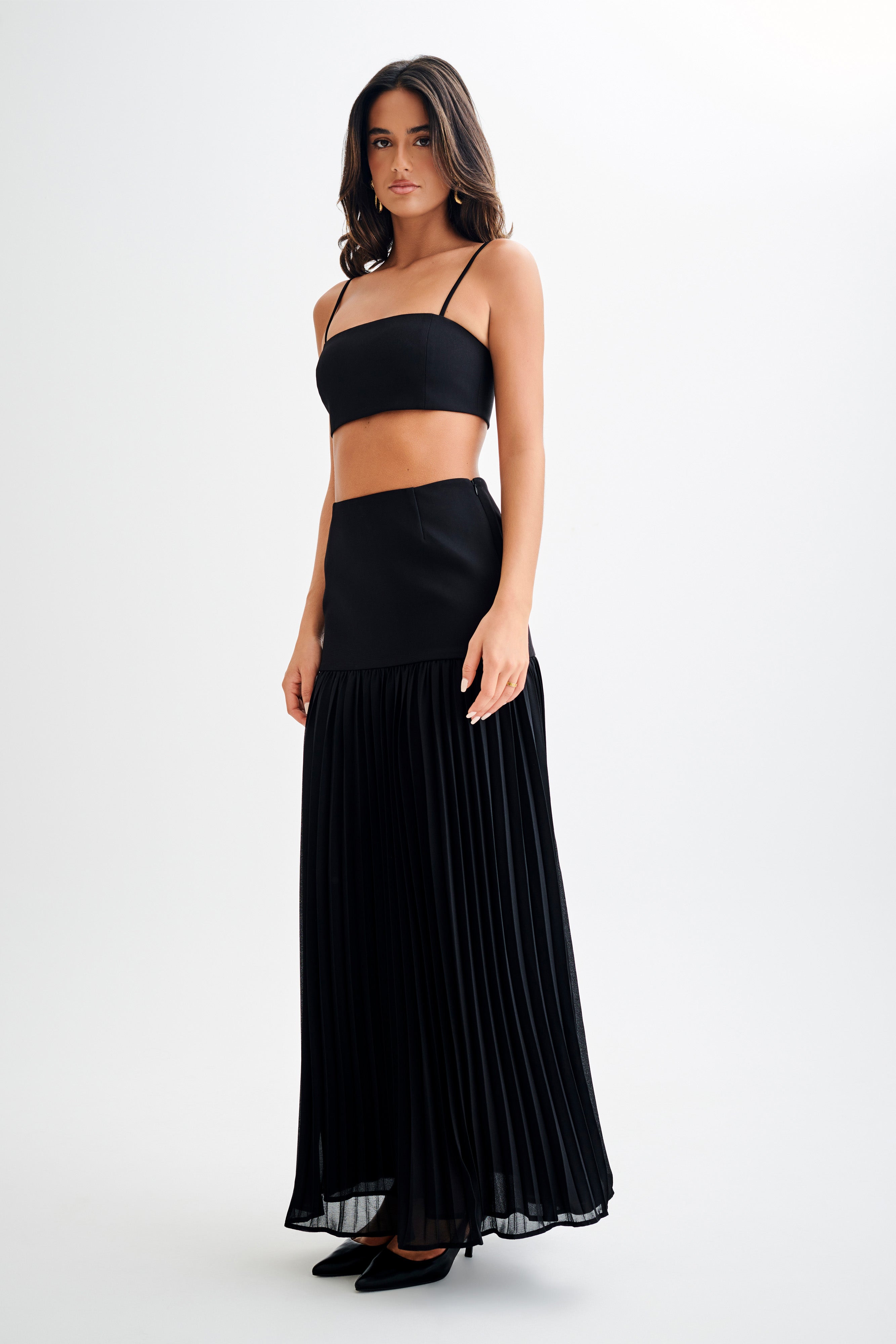 Levauro Perry Takım Elbise Crop Top - Siyah