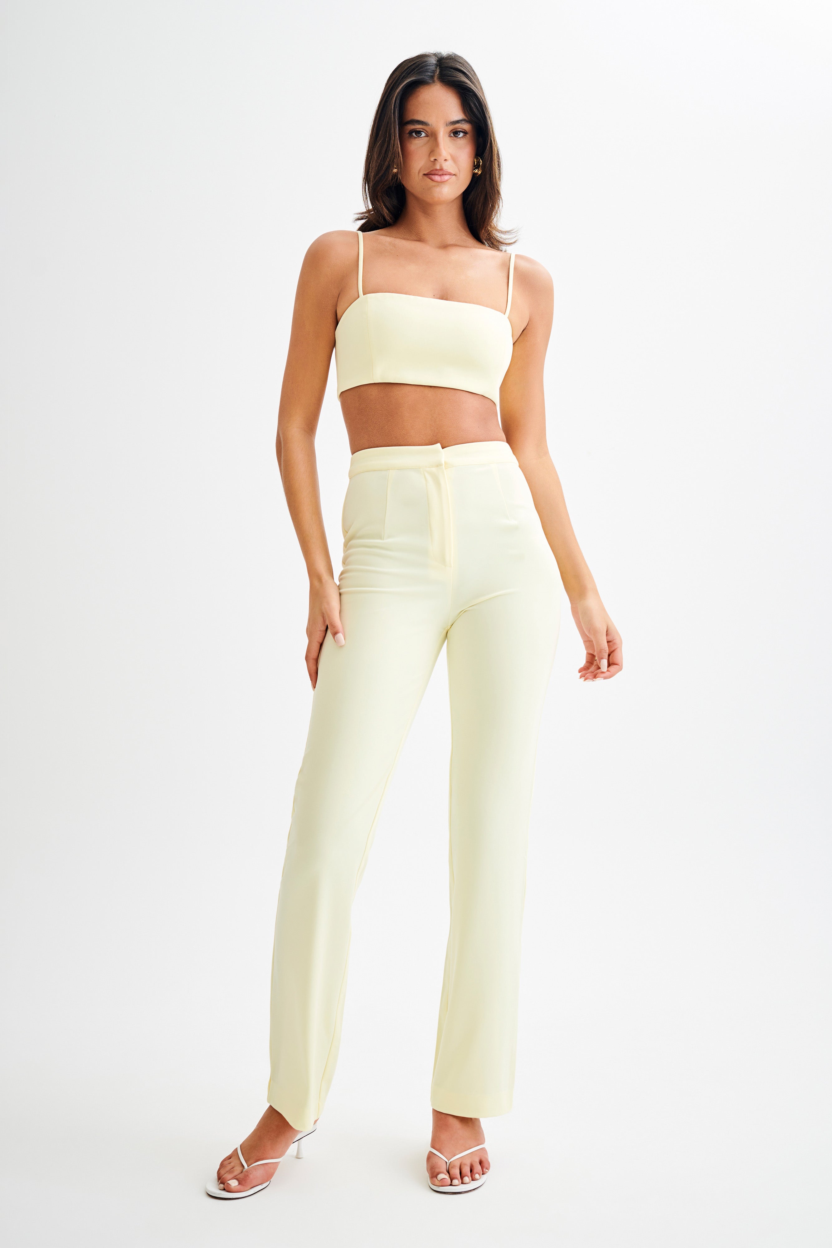 Levauro  Perry Takım Elbise Crop Top - Pastel Limon