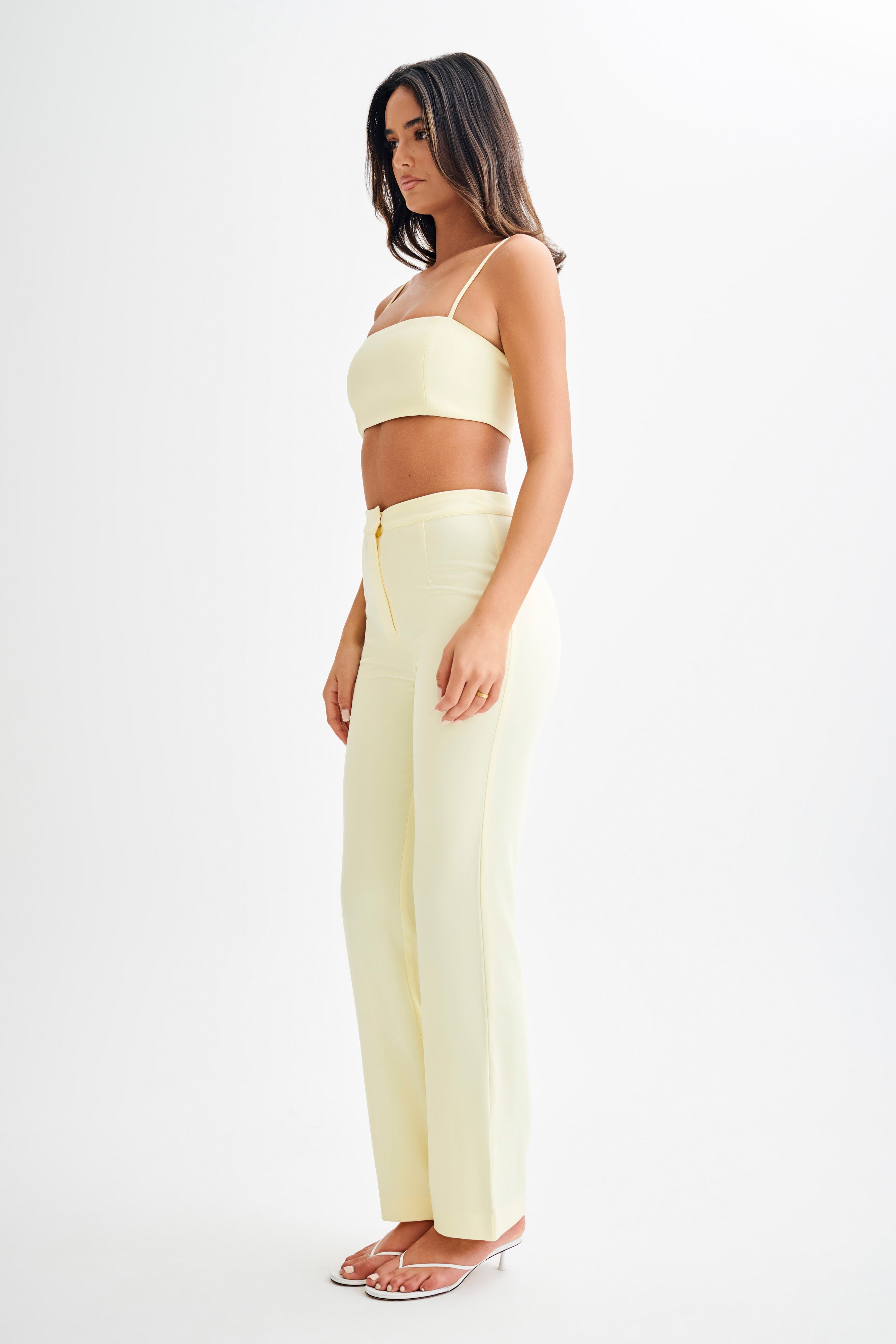 Levauro  Perry Takım Elbise Crop Top - Pastel Limon
