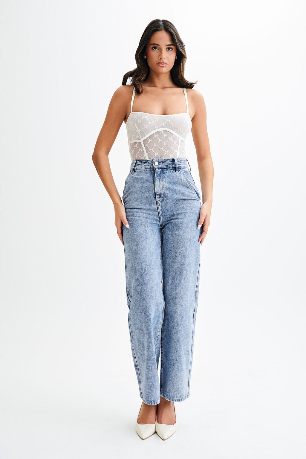 Levauro  Amelia Monogram Body - Beyaz
