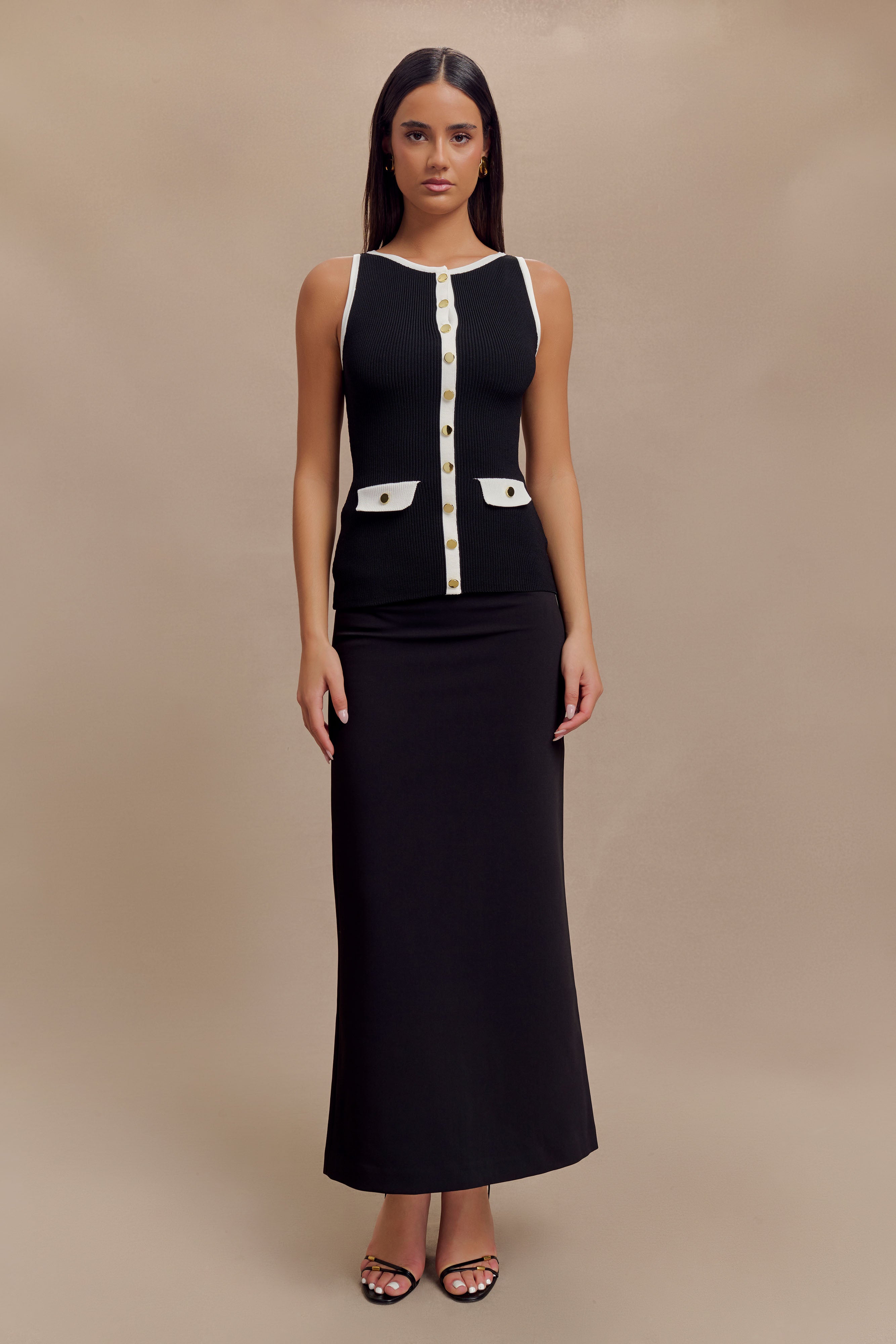 Levauro Sawyer Longline Üst - Siyah/Beyaz