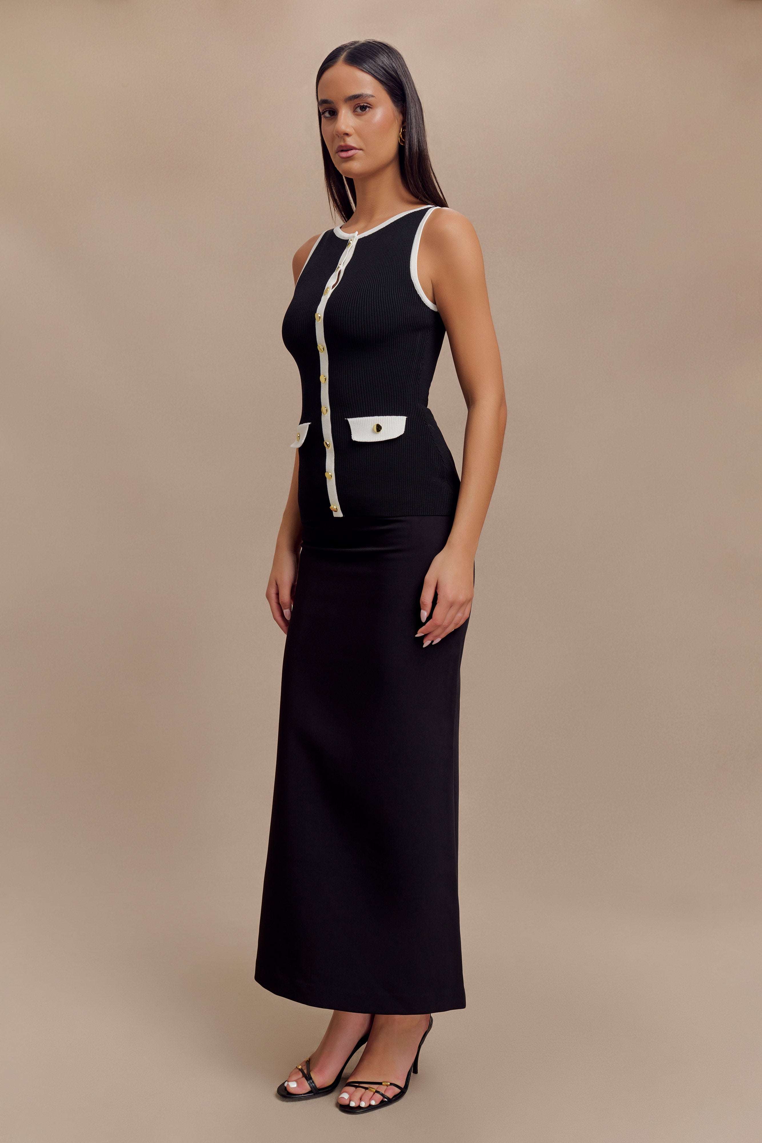 Levauro Sawyer Longline Üst - Siyah/Beyaz