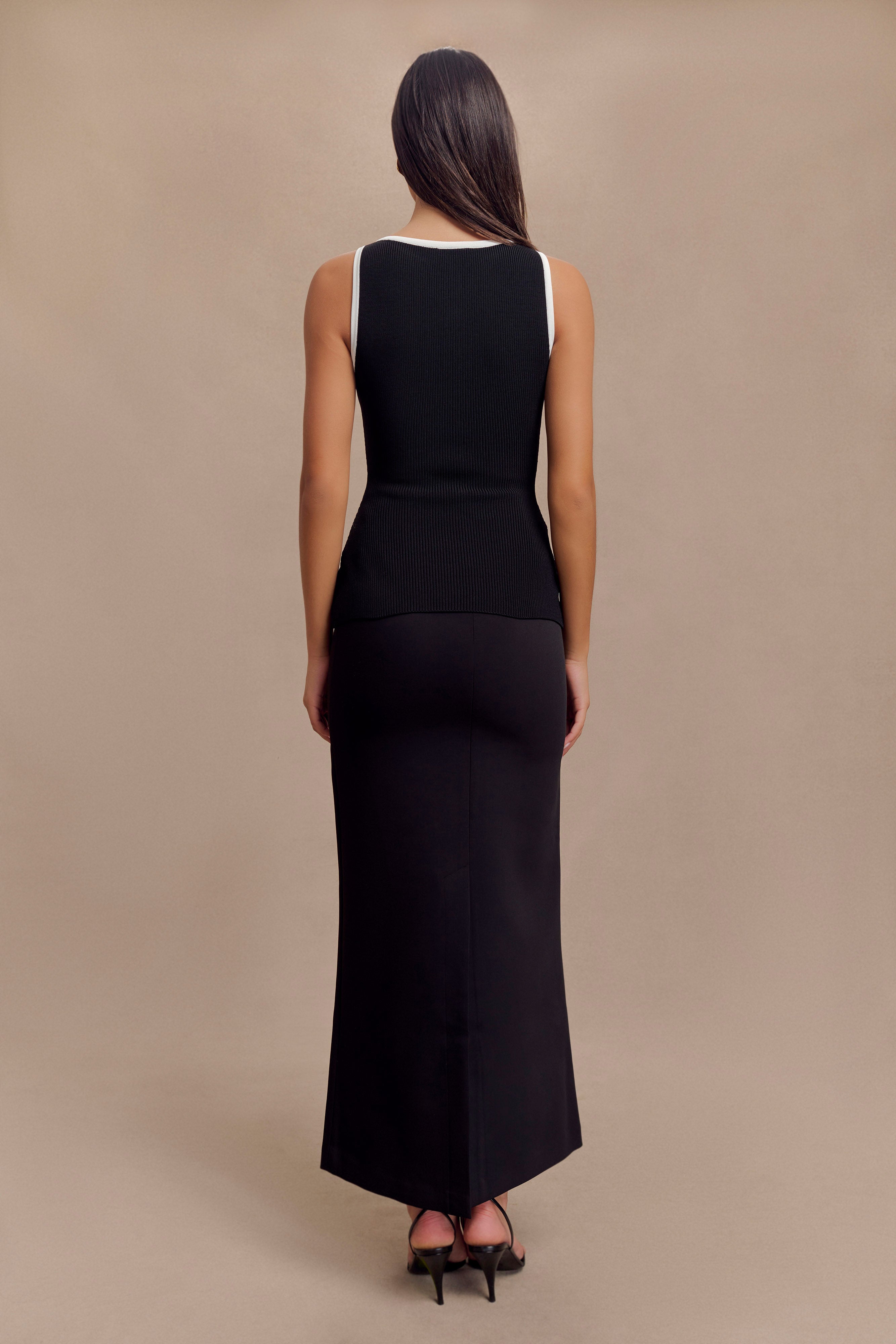 Levauro Sawyer Longline Üst - Siyah/Beyaz