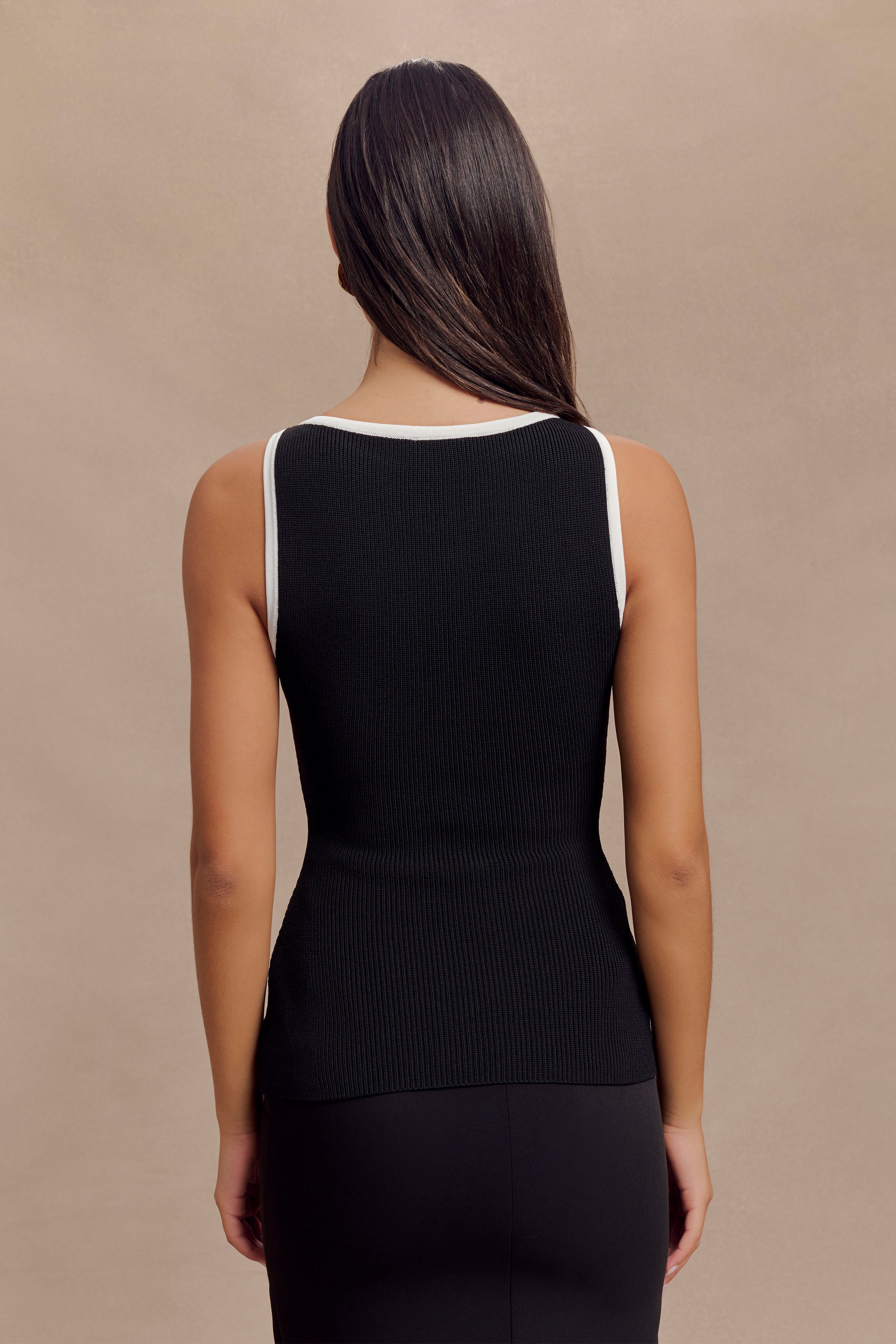 Levauro Sawyer Longline Üst - Siyah/Beyaz