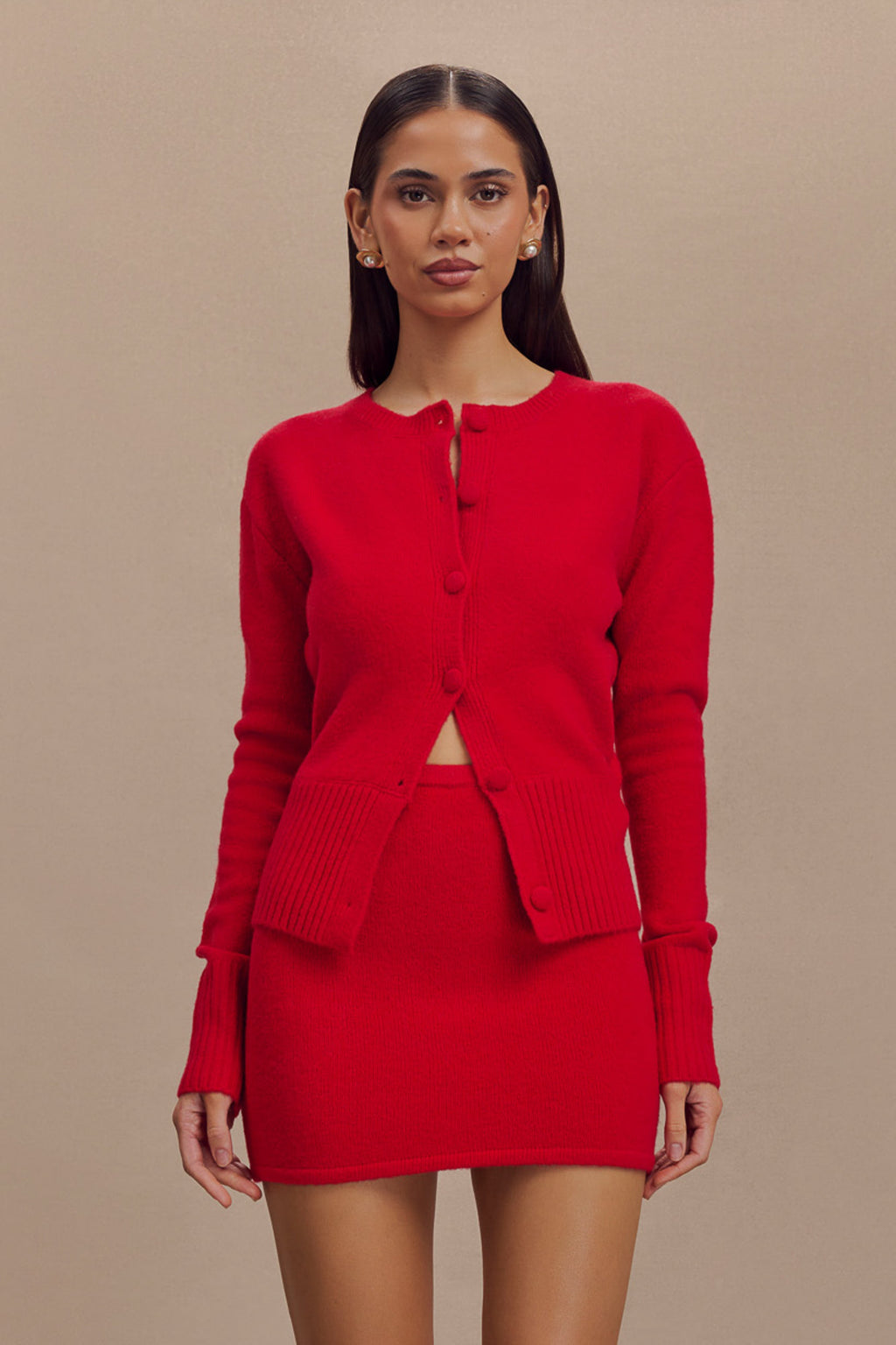 Levaru  Genevieve Oversize Triko Hırka - Yakut
