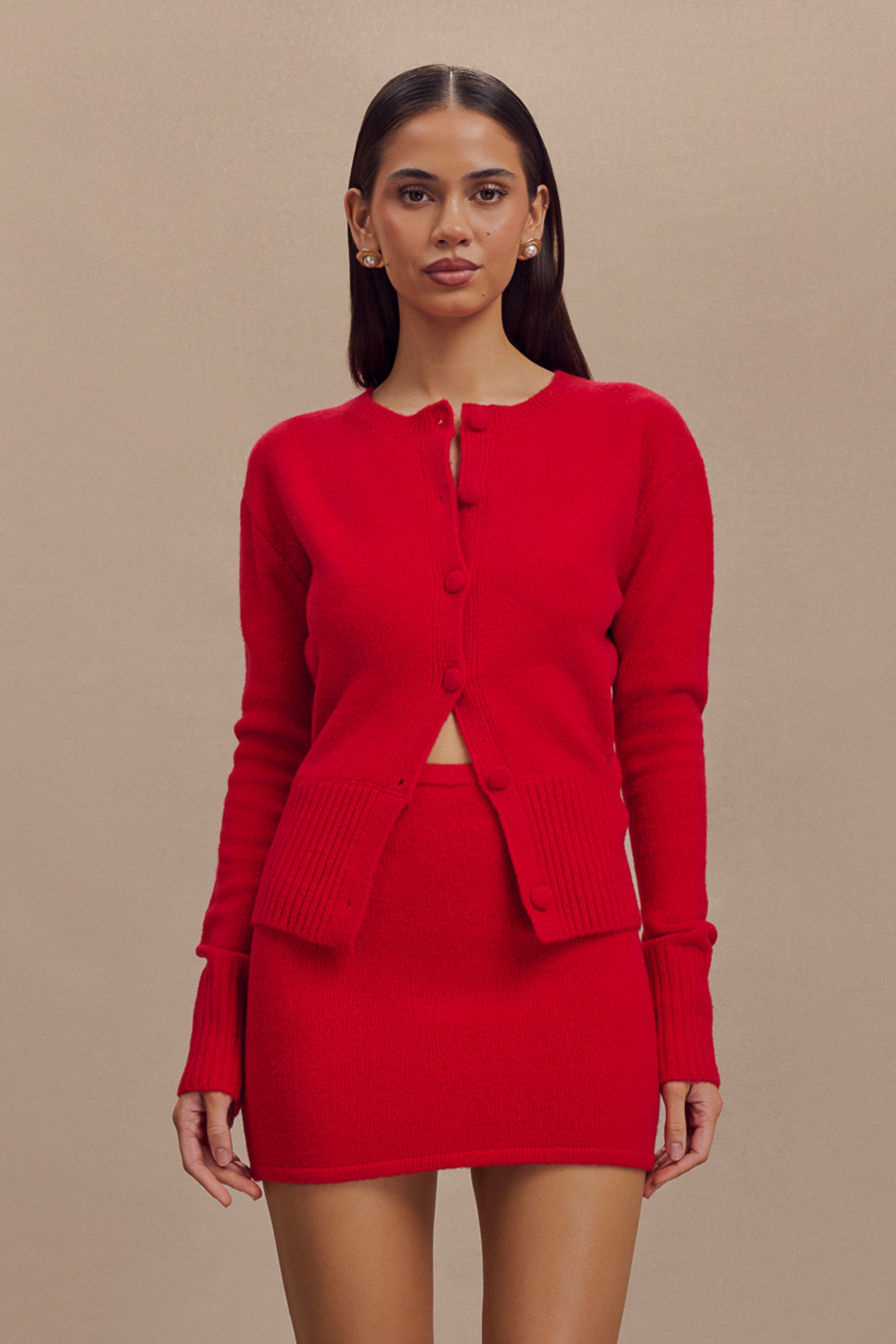 Levaru  Genevieve Oversize Triko Hırka - Yakut