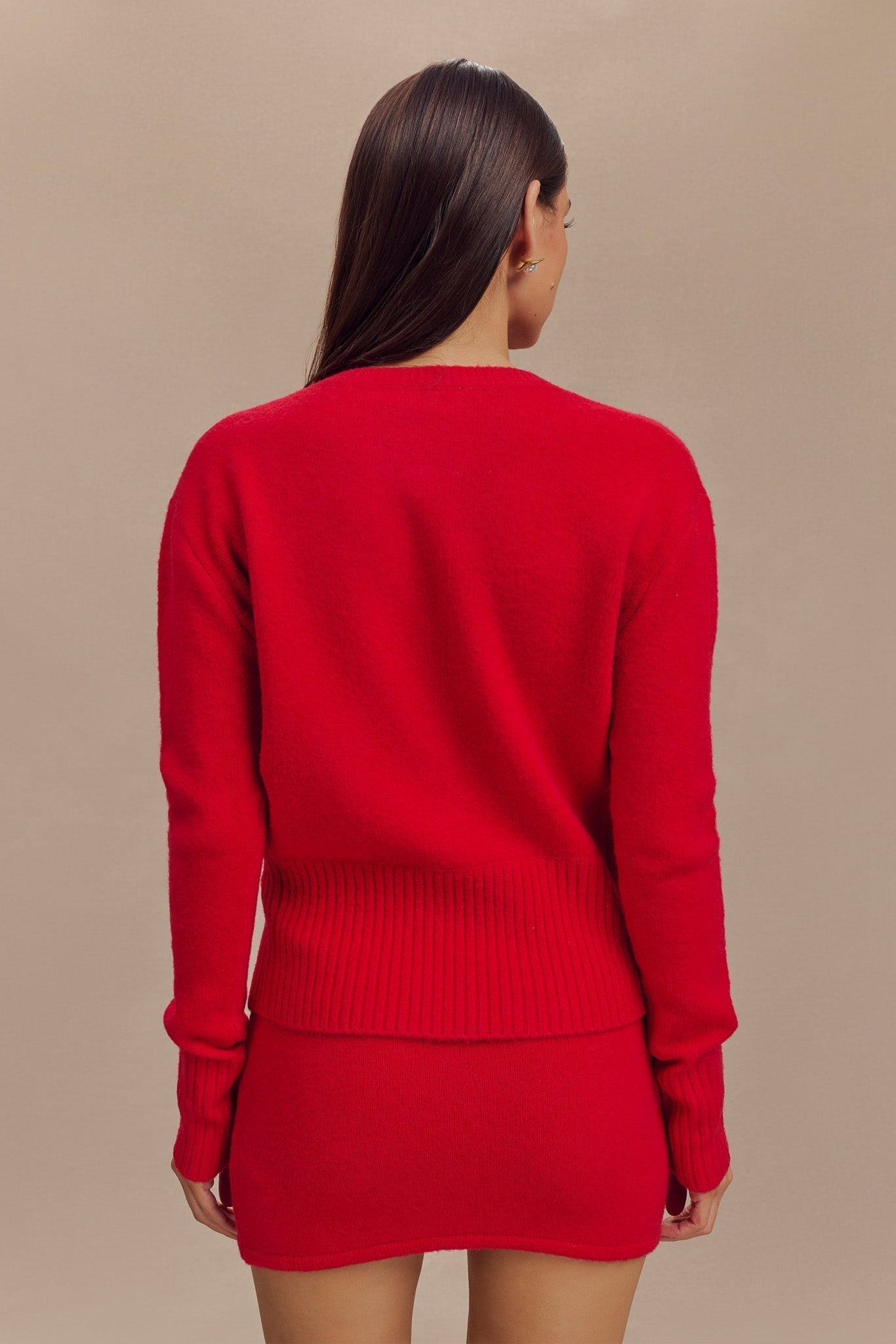 Levaru  Genevieve Oversize Triko Hırka - Yakut