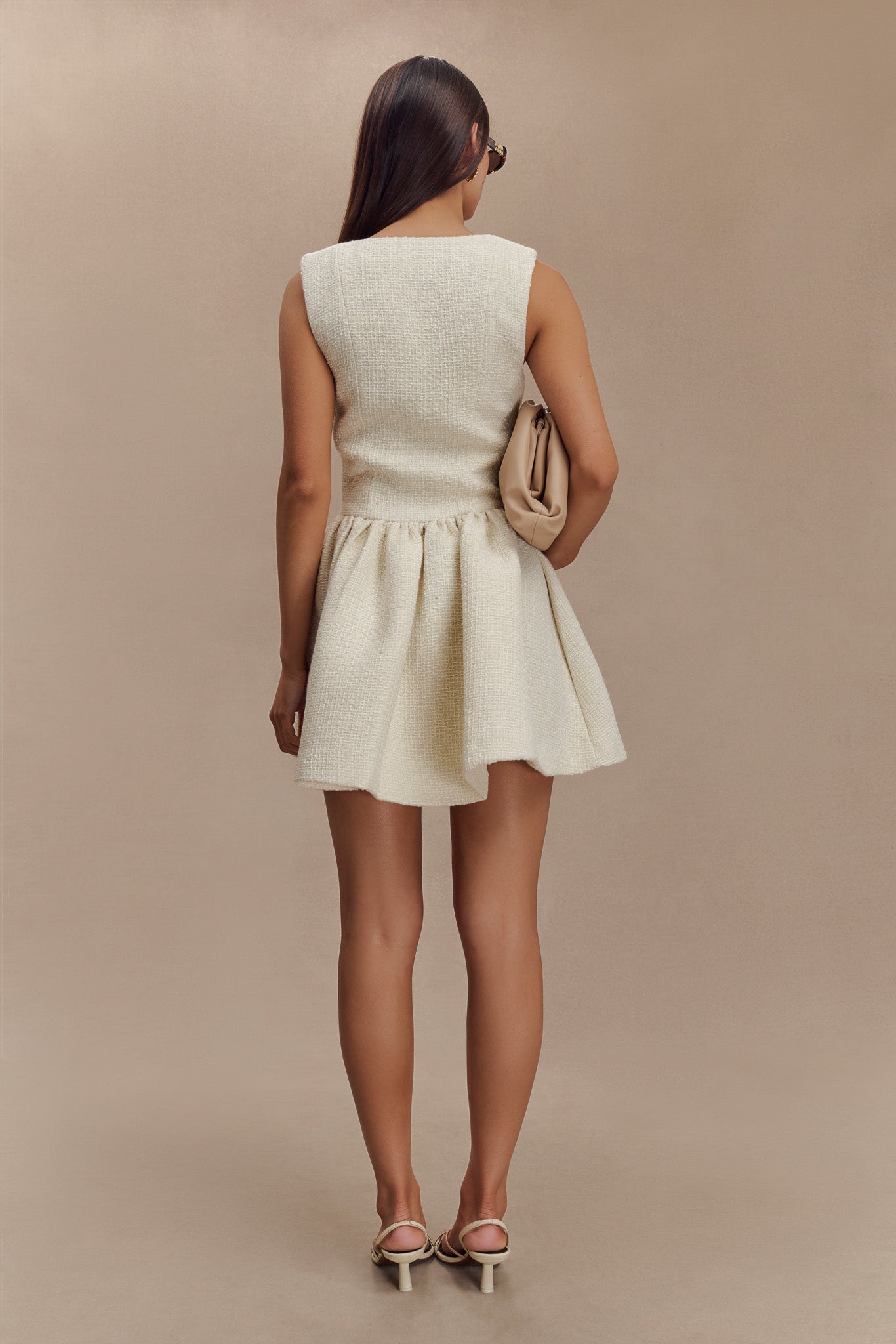 Levauro  Jennifer Boucle Mini Elbise - Fildişi