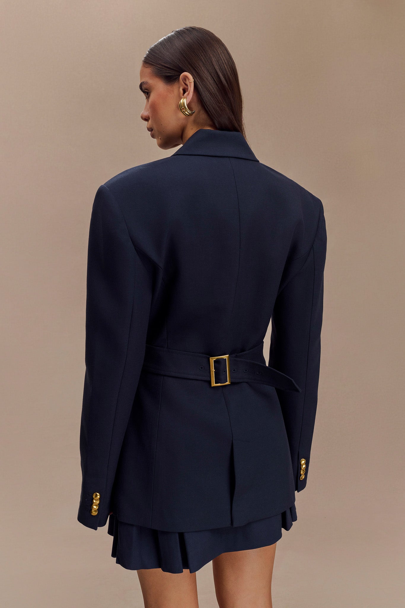 Levaru Bellamy Cinched Blazer - Koyu Lacivert