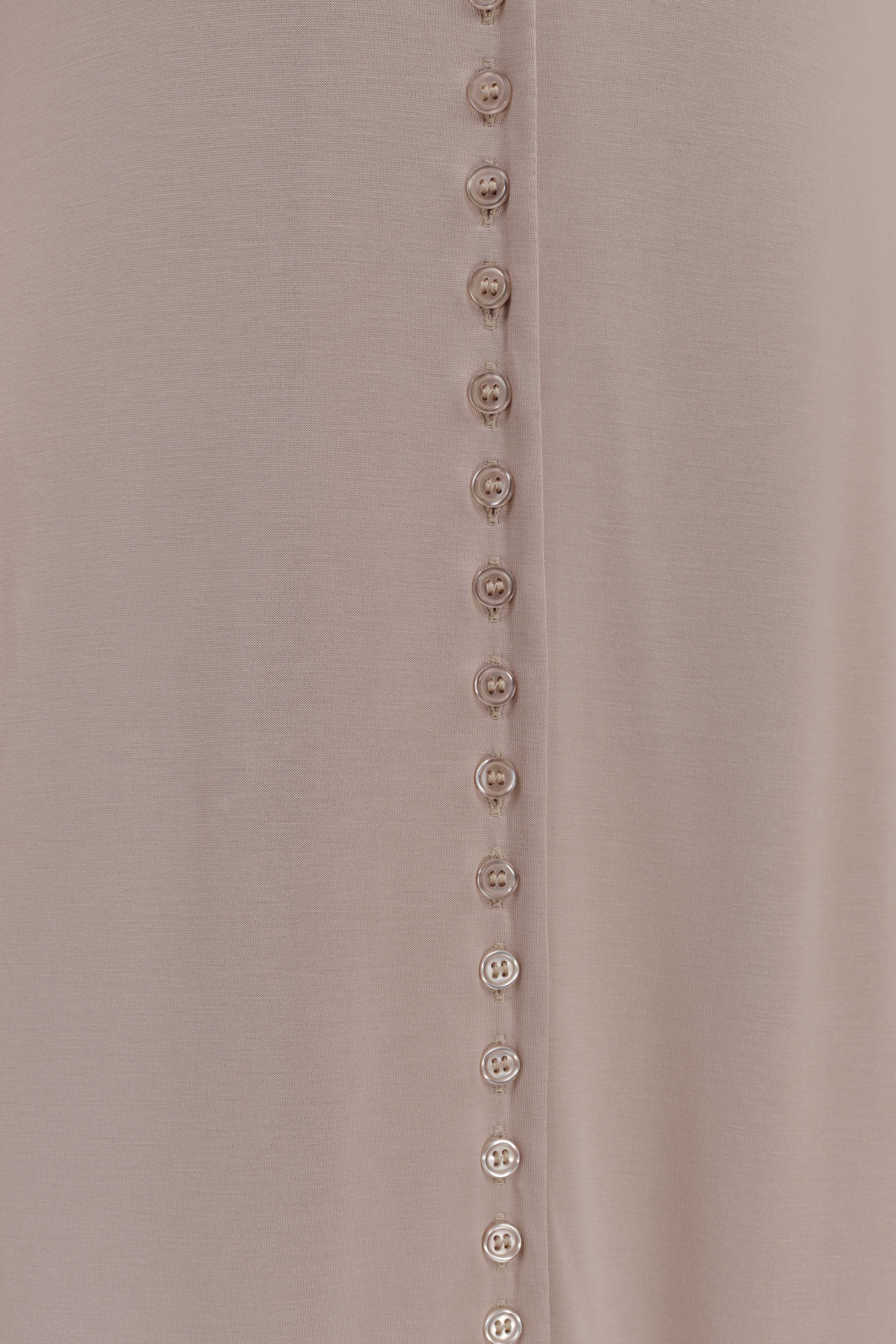Levaru Anders Şeftali Jersey Midi Elbise - Taupe